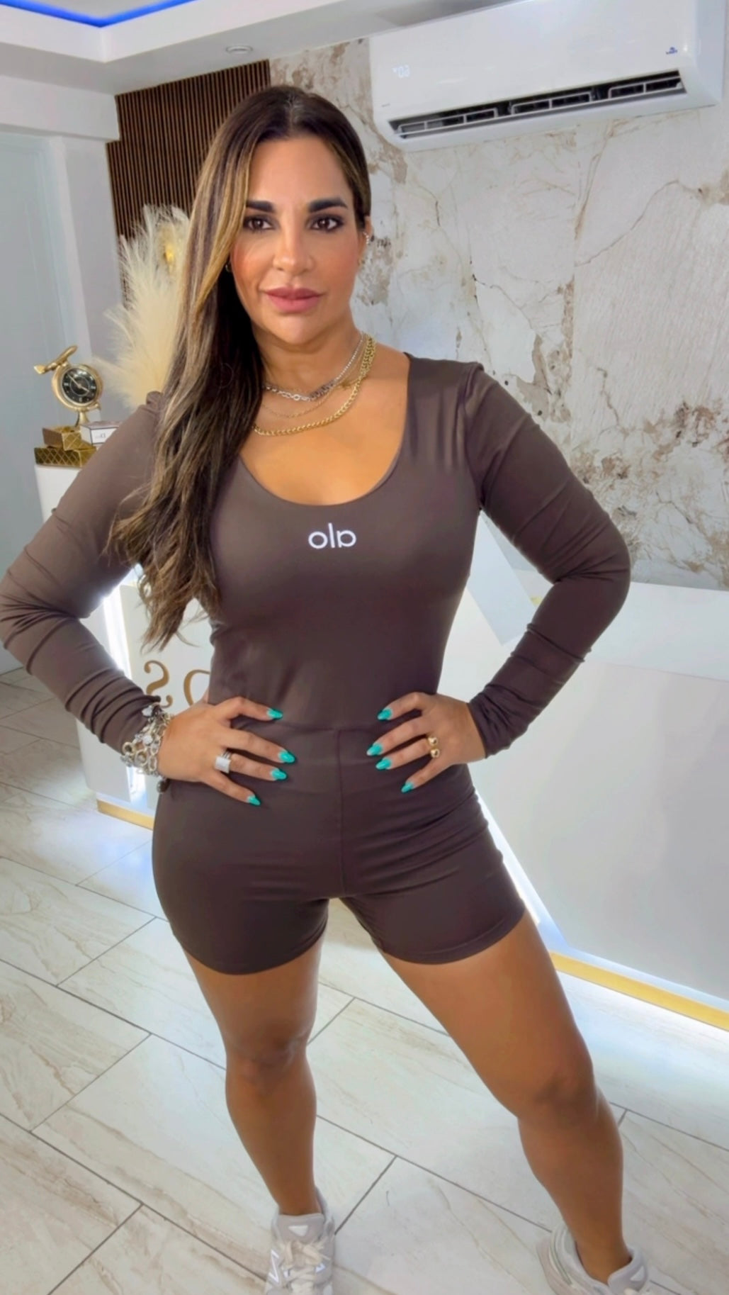 Alo Brown Romper (stretch)