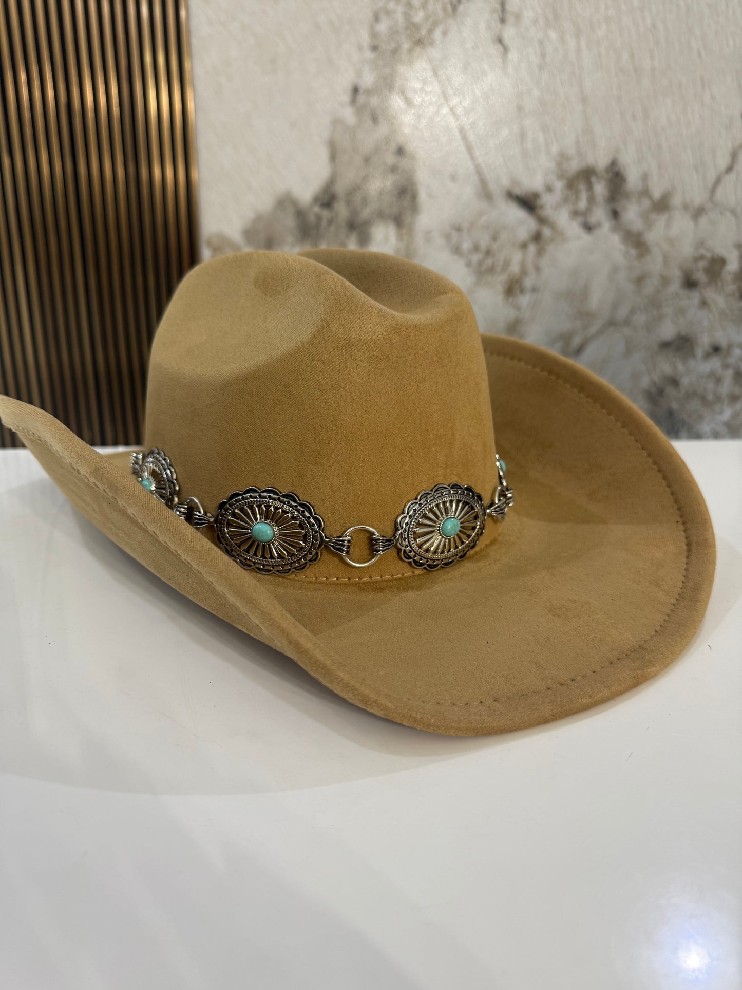 Jeva Beige With Blue Details Hat
