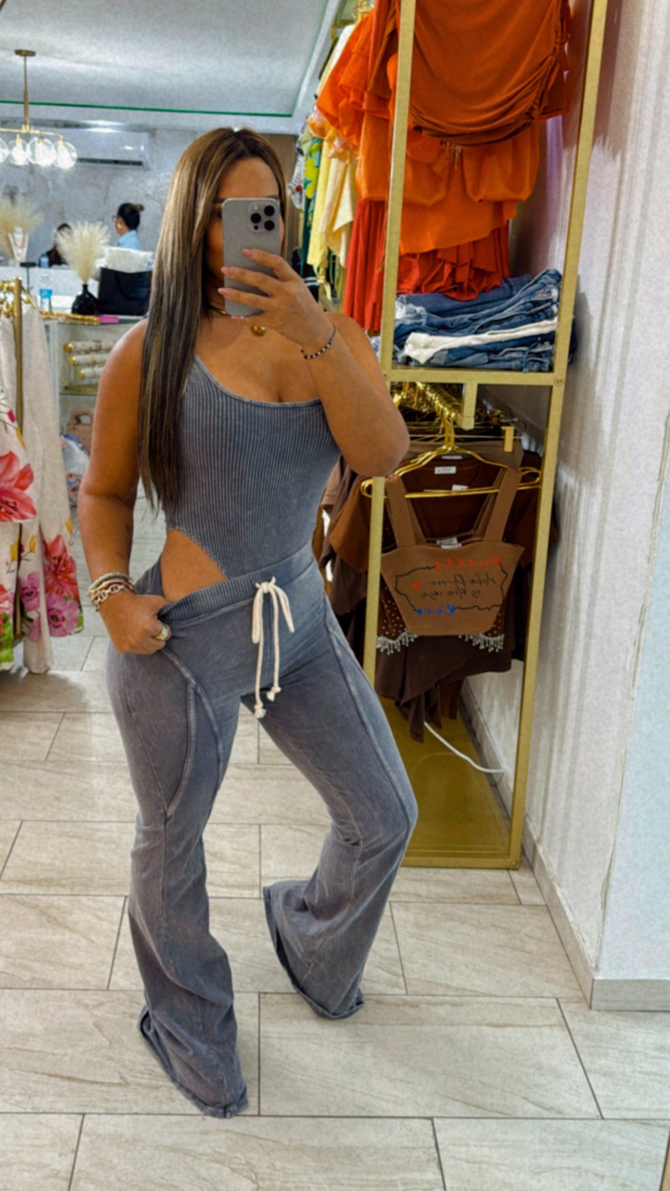 Harbor Charcoal Gray BodySuit Set (stretch)