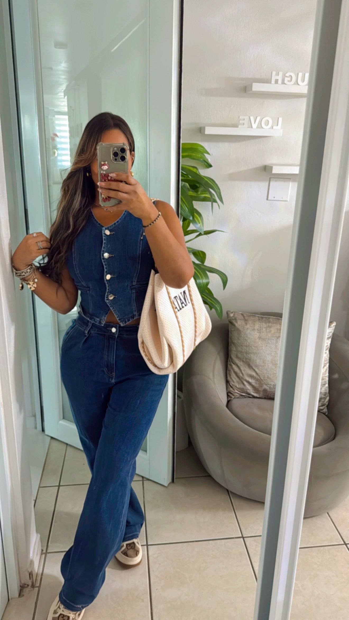 Dallas Denim Vest Set (utilicé talla Small) stretch