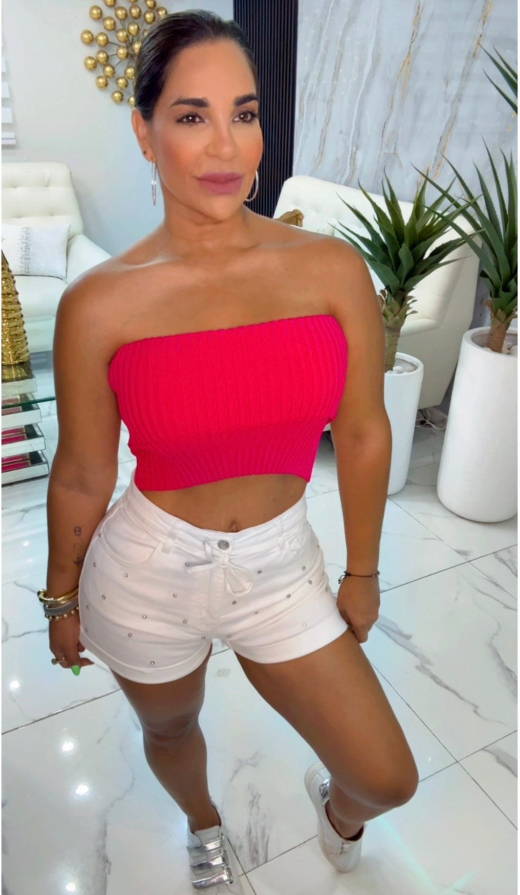 Canarias Fuchsia Top (stretch)