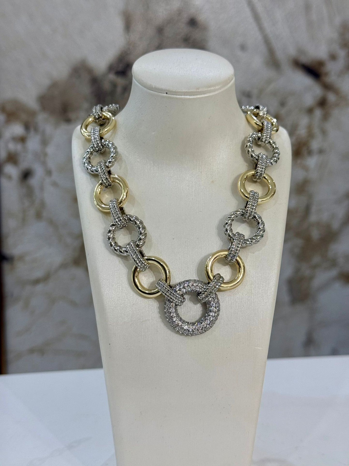Sparkle Folly Shine Necklace (Two Tones) (Gold Plated)