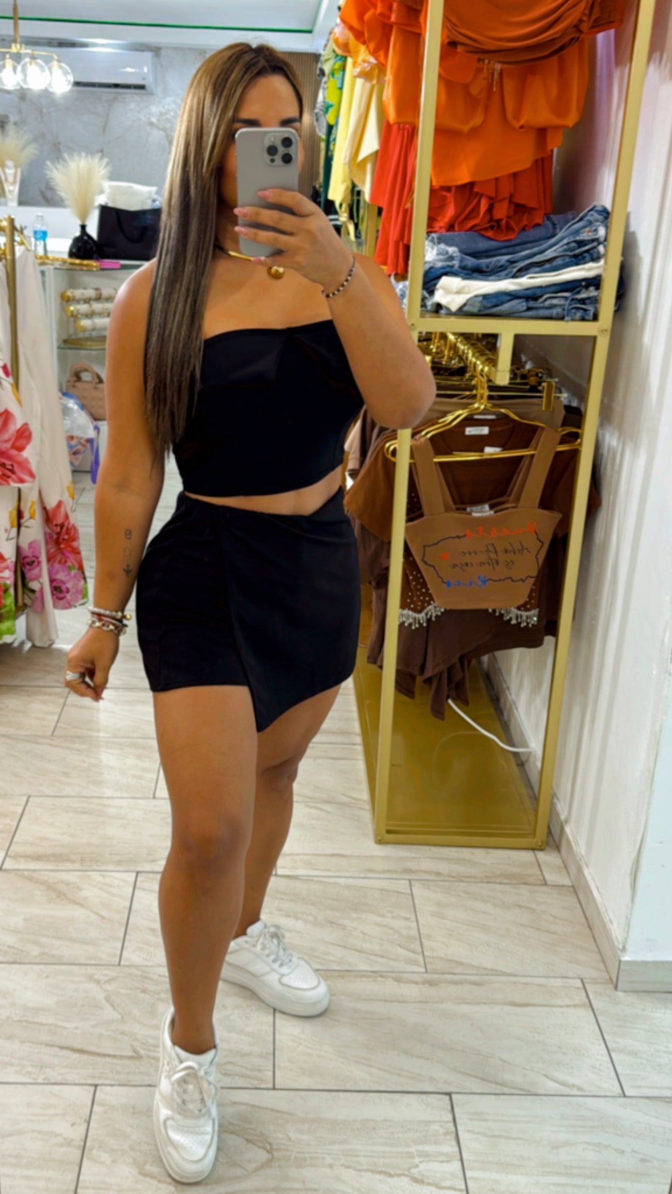 Zambia Black Skort Set (stretch) es falda pantalón