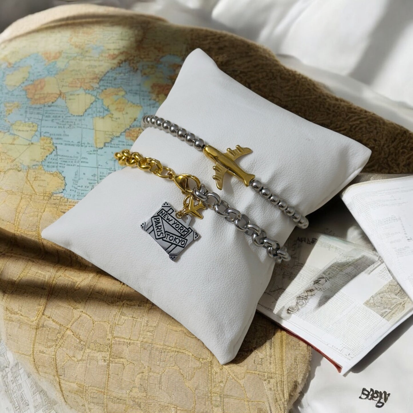 Love travel bracelet (elástico) Stainless Steel
