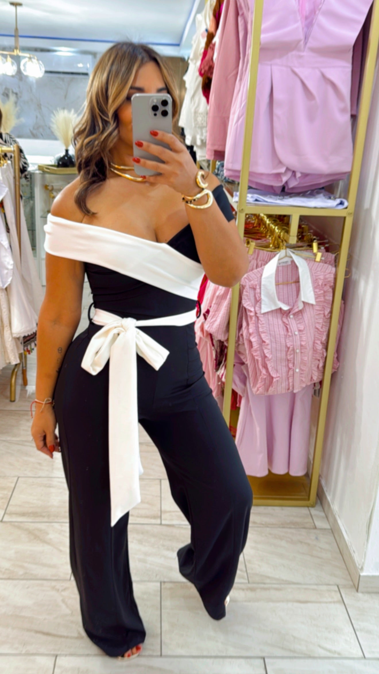 Botega Black & White Jumpsuit (stretch)