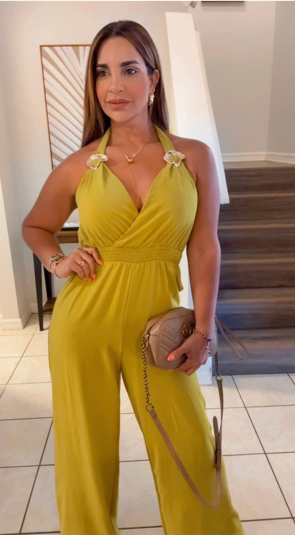 Verona Avocado Jumpsuit (spandex)