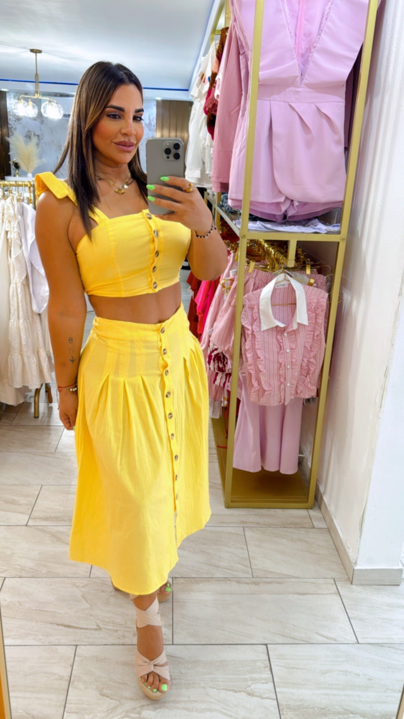Santa Mónica Yellow Skirt Set (stretch)