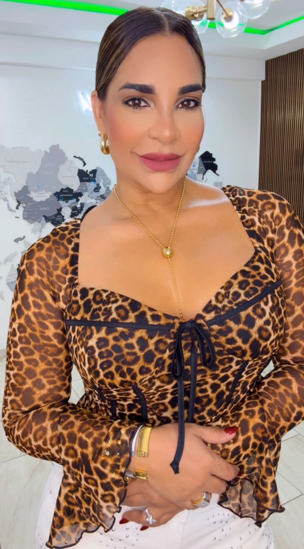 Namibia Animal Print Blouse stretch)