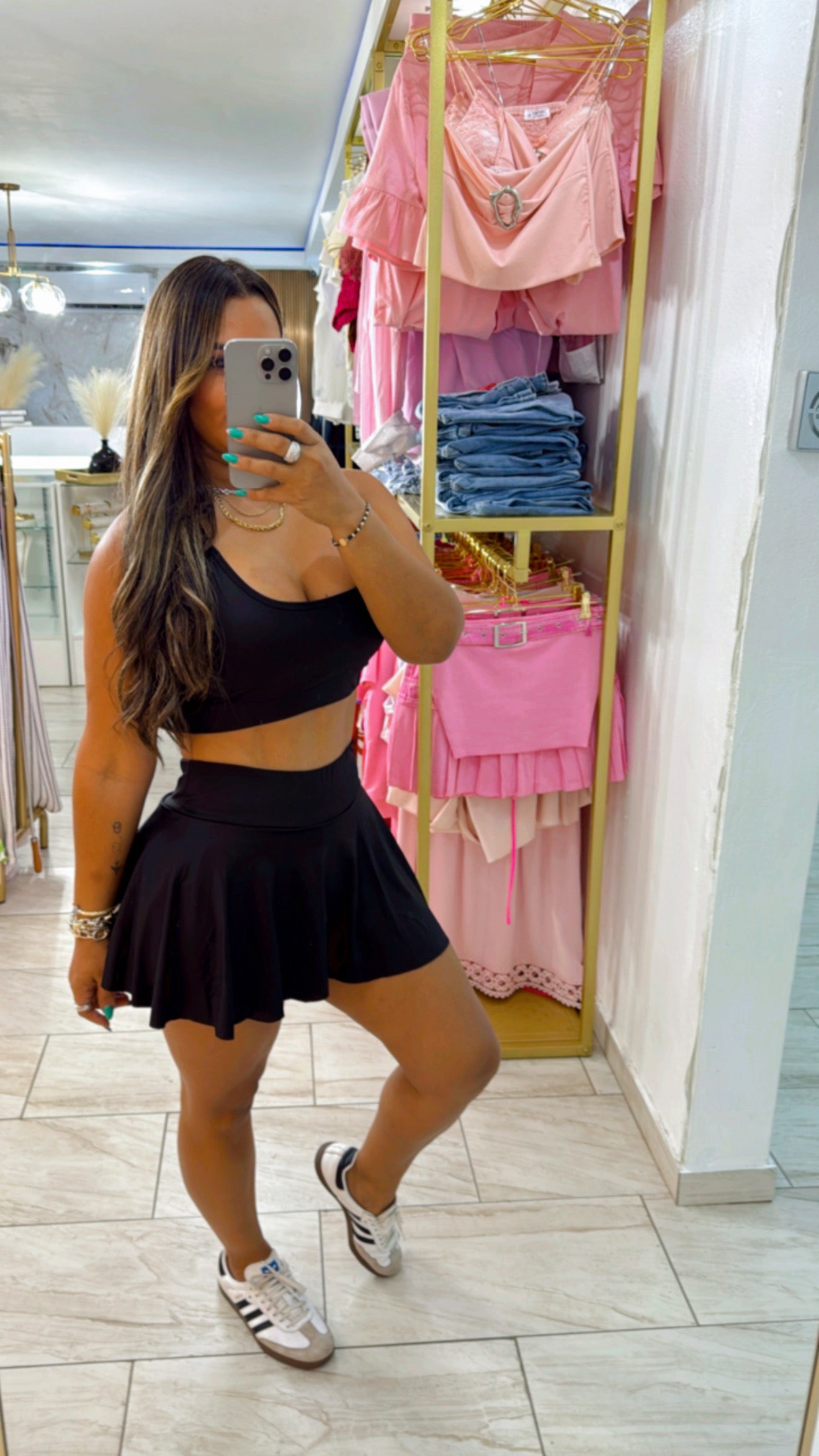 Sport Black Skort Set (Trae short integrado