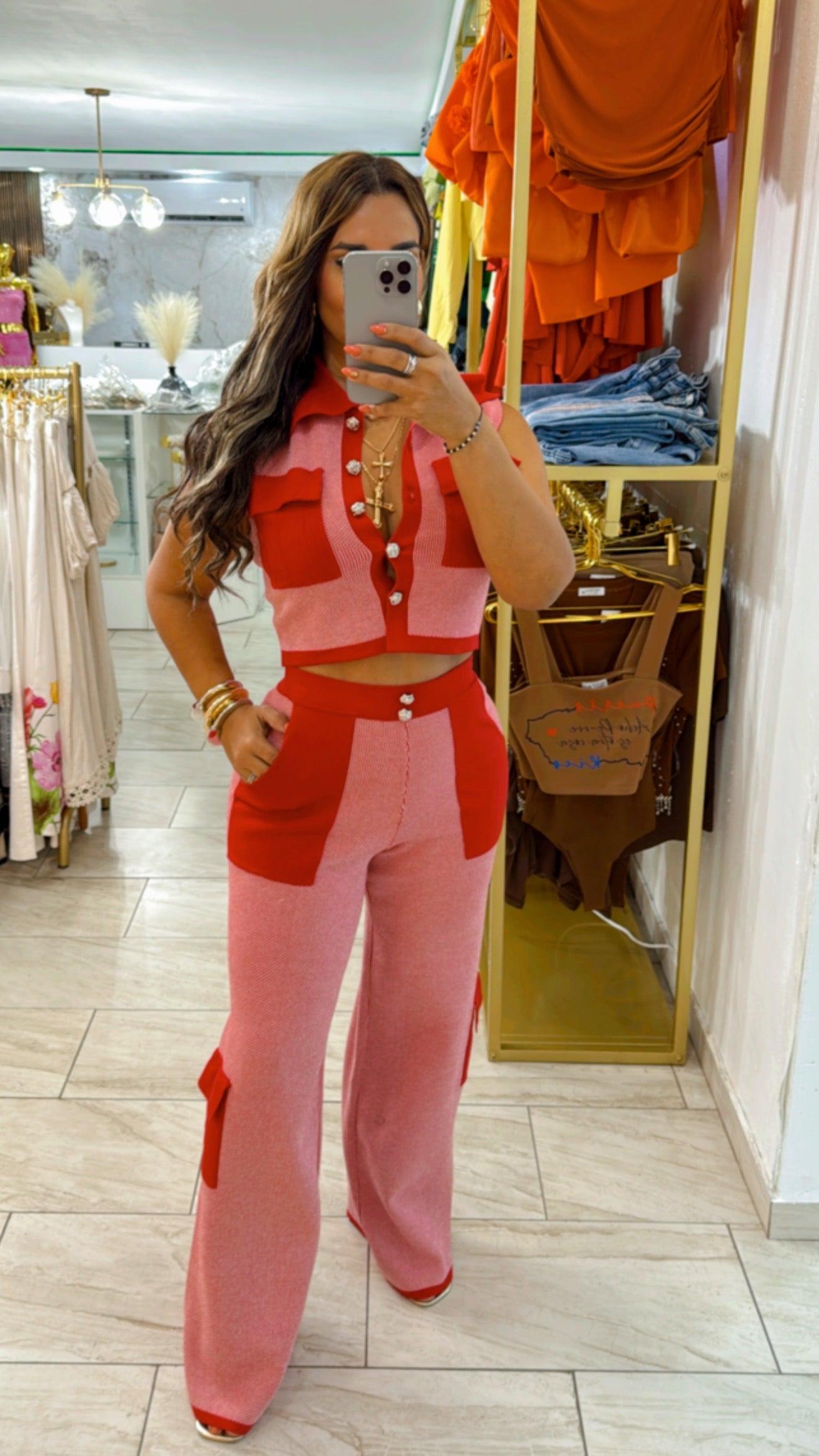 Switzerland Red Set (stretch) utilicé talla M