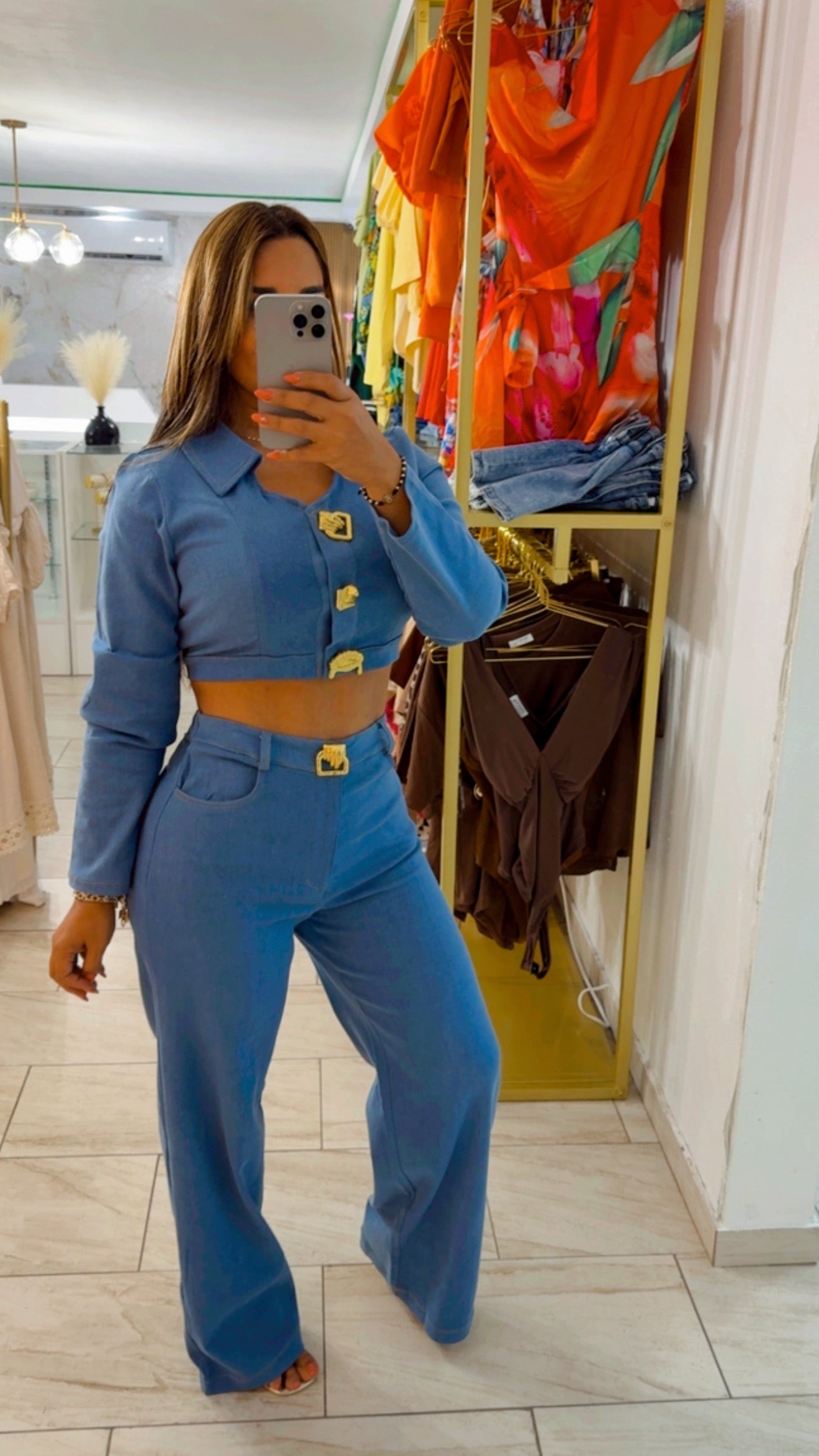 Chile Denim Set (super spandex )utilicé talla Médium