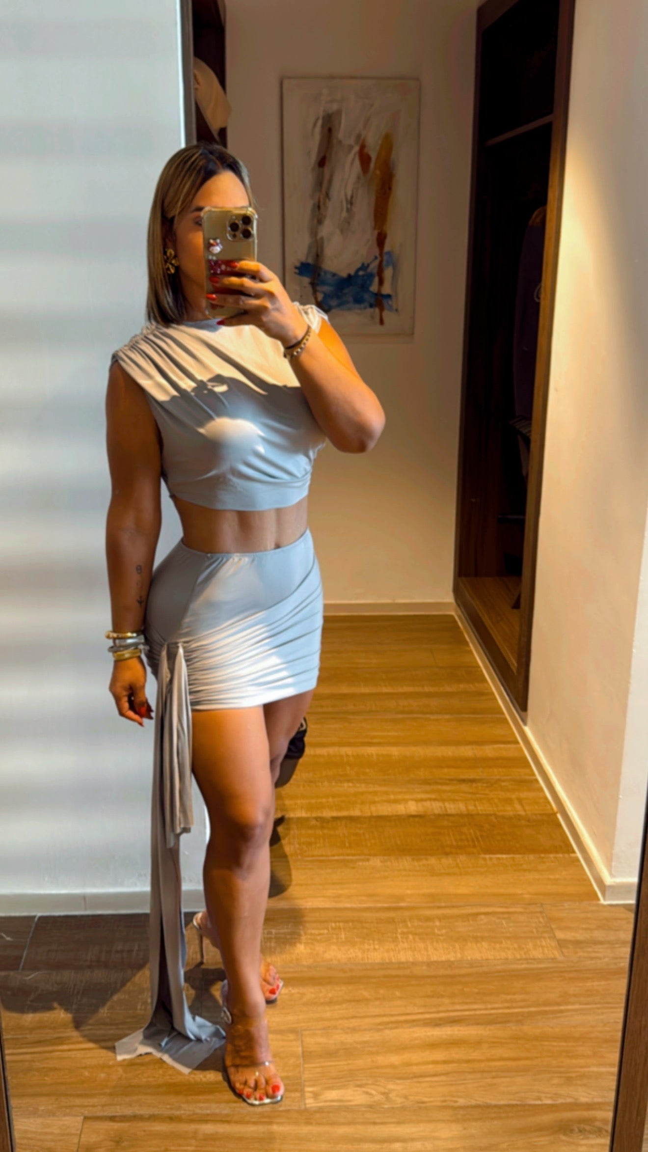 Atolón Gray Skirt Set (stretch) utilicé talla M