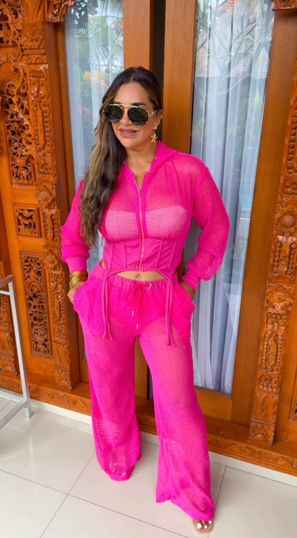 Kamandalu Fuchsia Set (Stretch) utilicé talla Médium
