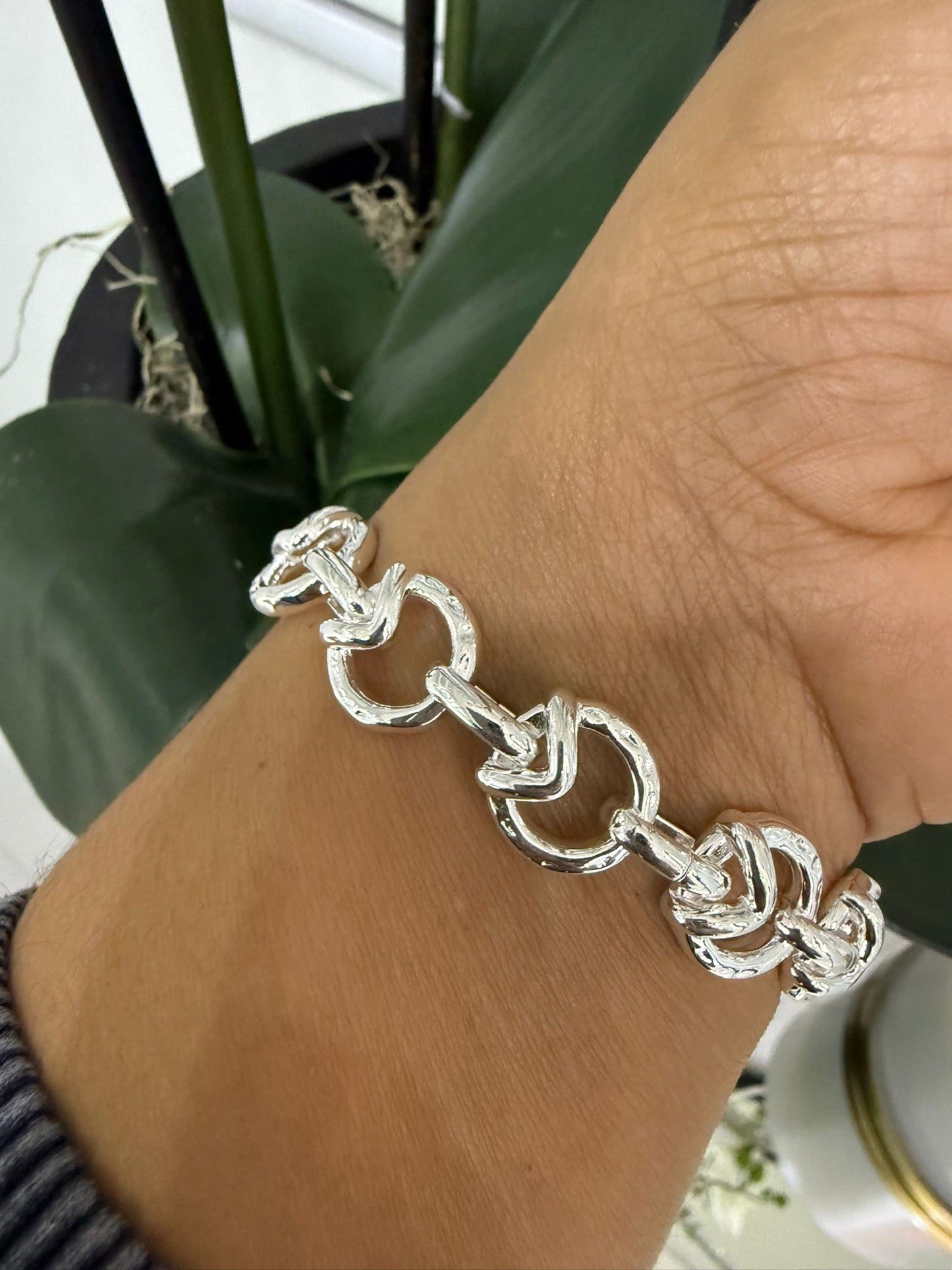 Uno Pulsera de Eslabón Plata (Material 925)