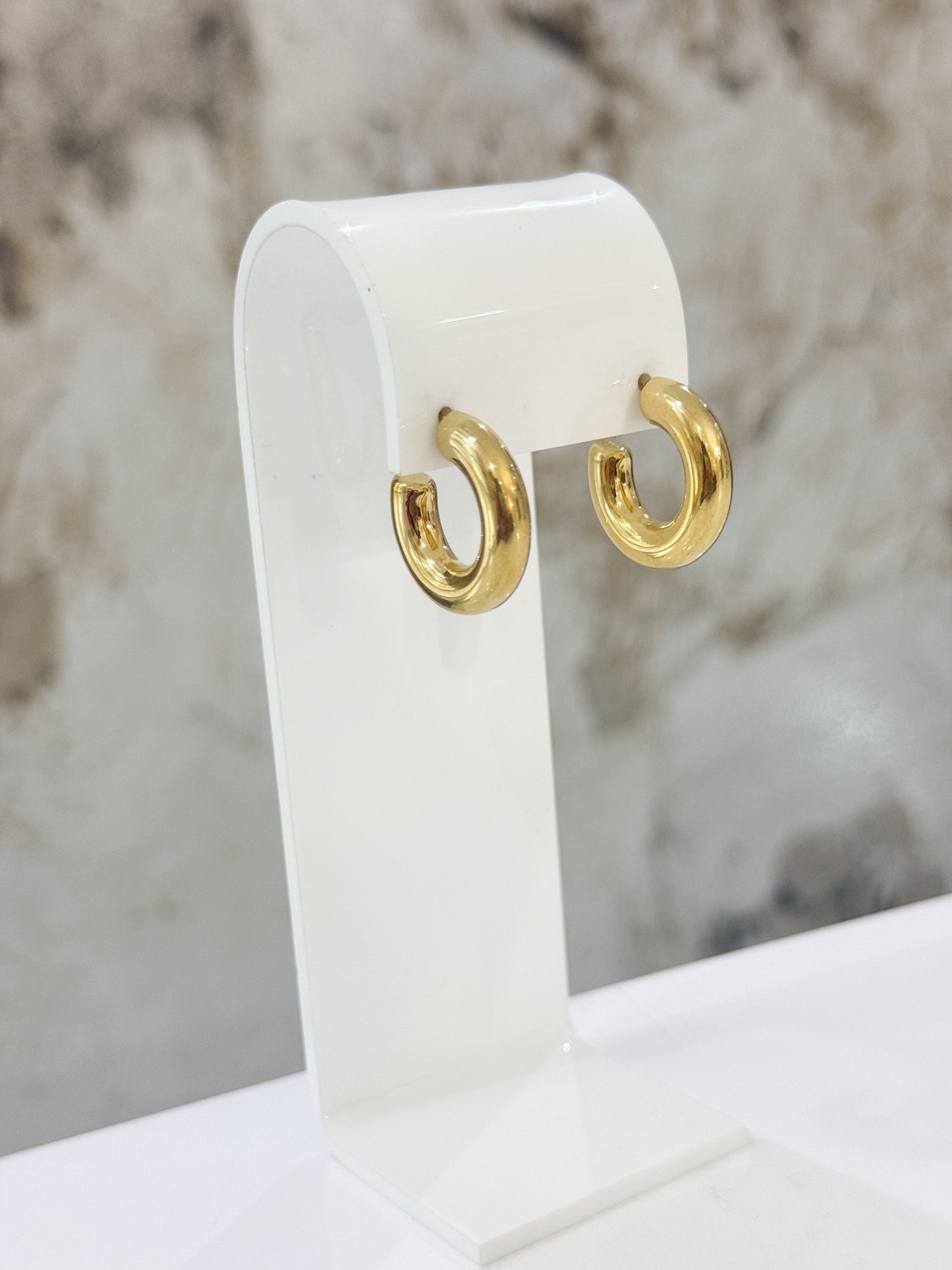 Medium Bold Hoops (Stainless Steel)