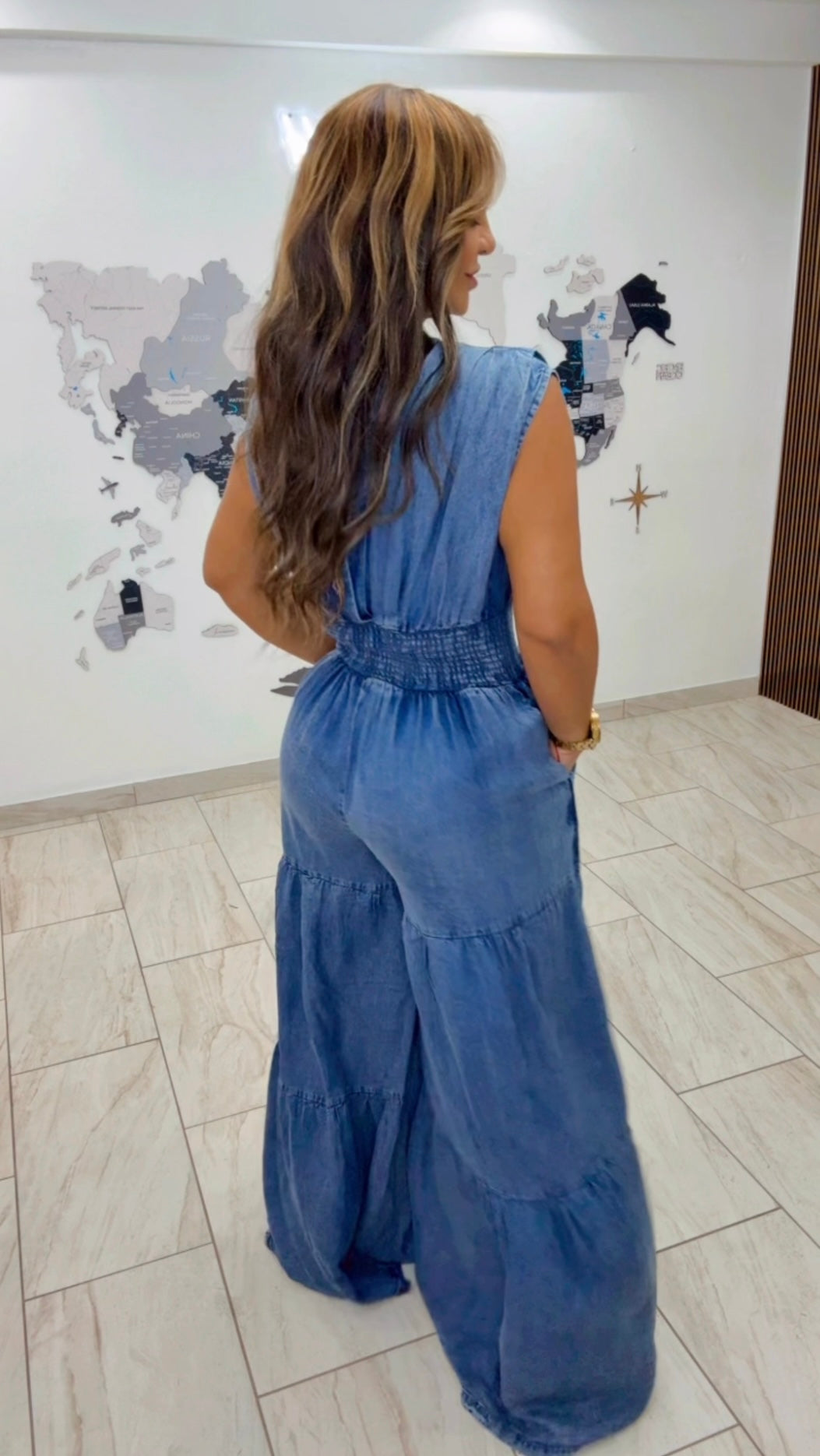 Málaga Denim Jumpsuit (stretch) utilicé talla M