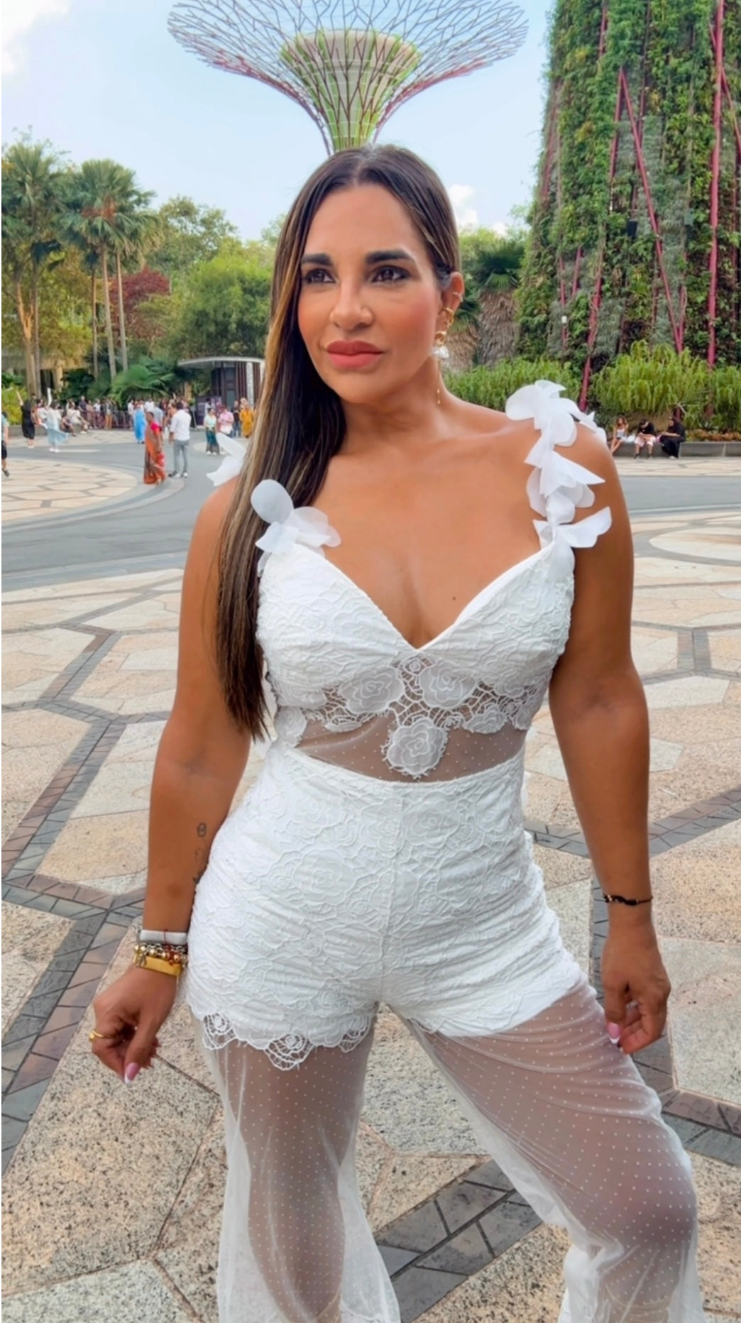 Avatar White Lace Jumpsuit (utilicé talla médium)