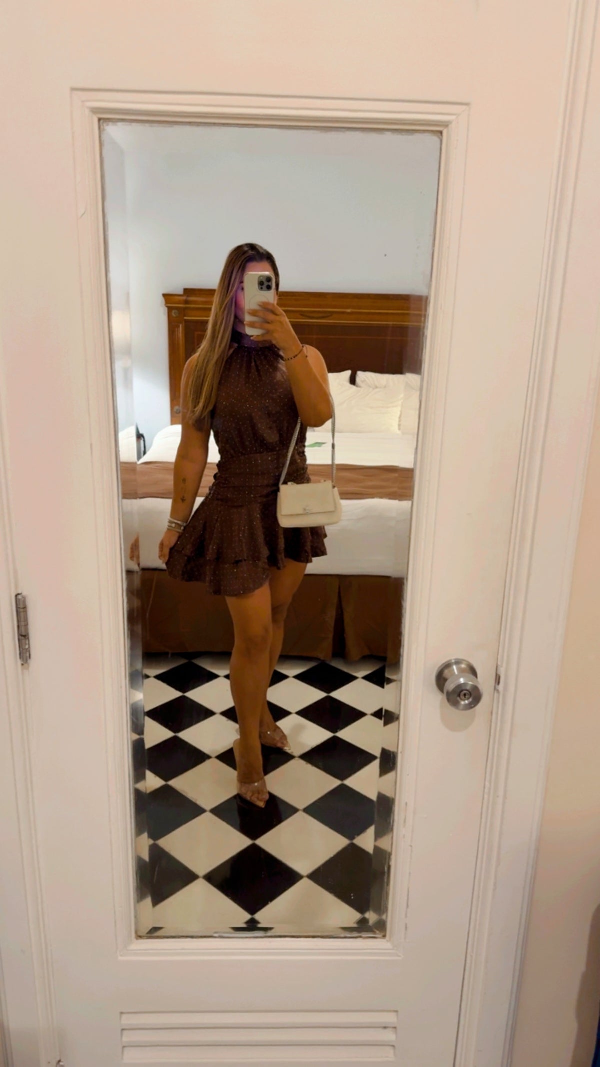 El Prado Shine Brown Dress (utilicé M)