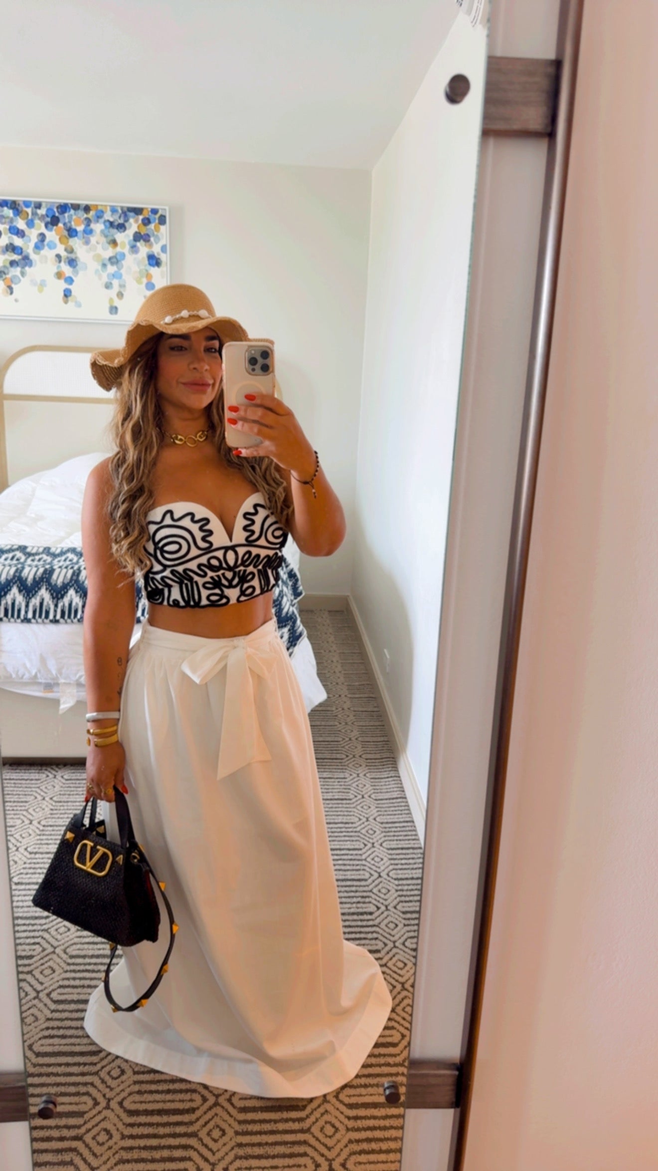 La Toscana Black & White Skirt Set (spandex)