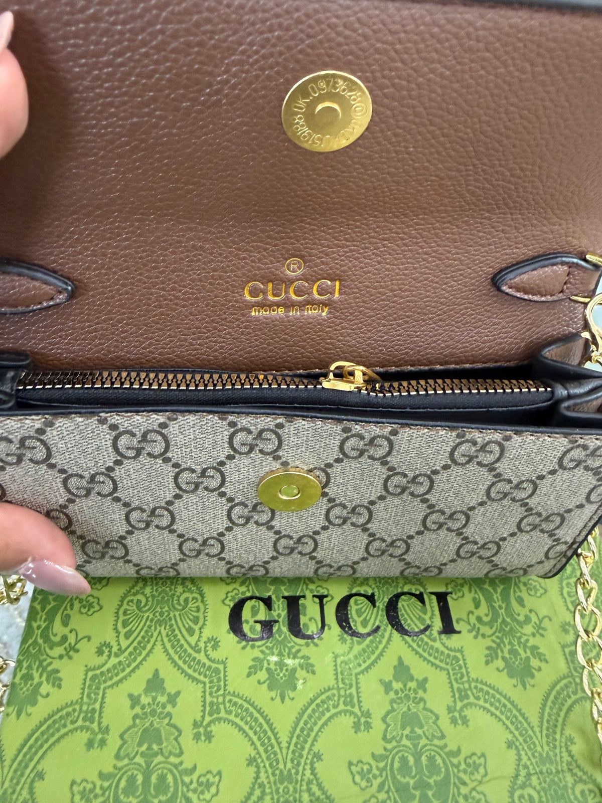 GG Brown Crossbody Bag (incluye caja)