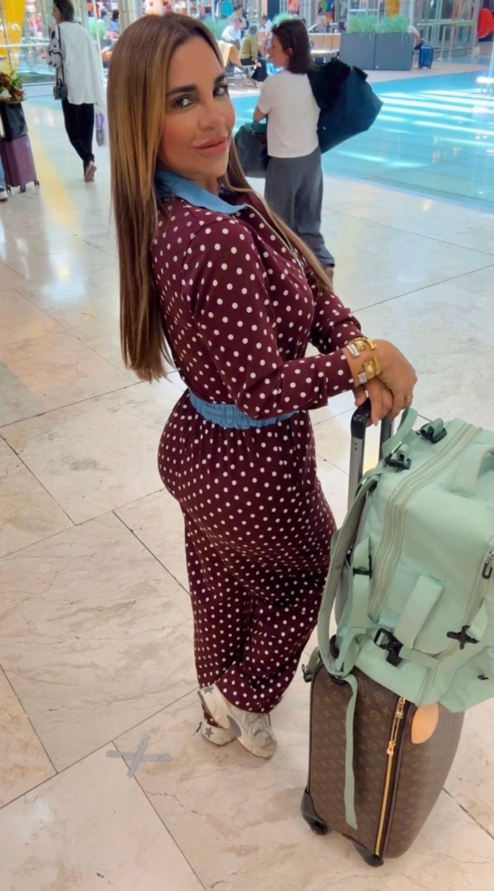 Madrid Polka Burgundy Set (spandex)