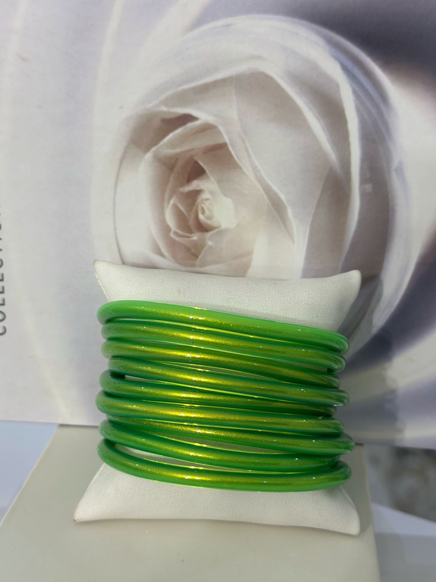 Green Jelly Bangle ( 9 pieces)