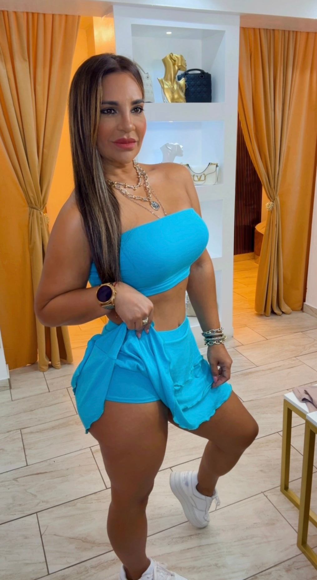 Puerto Príncipe Turquoise Skort Set (stretch ) (Trae short integrado) utilicé talla M