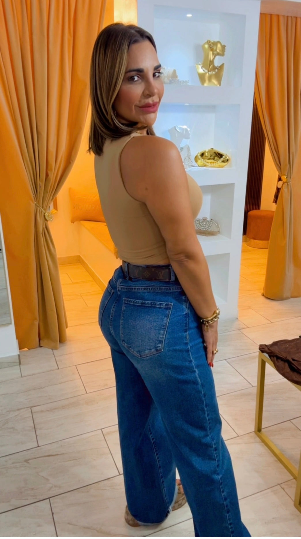 Khaki Basic Top (stretch)