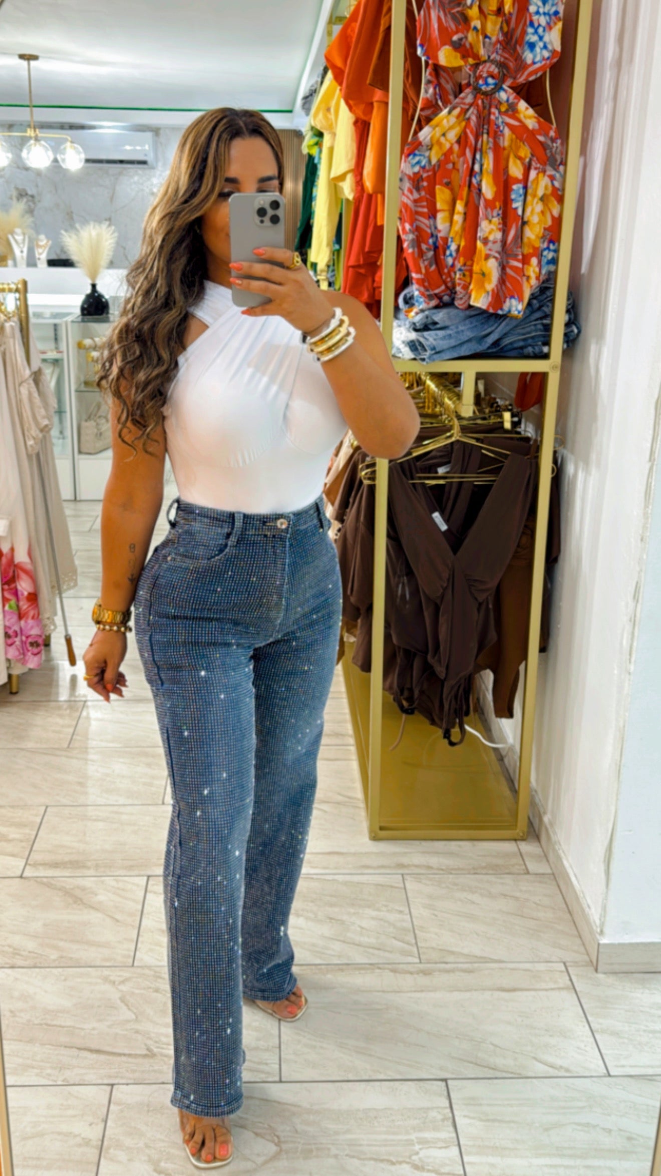 Washington Rhinestone Pant (entalle alto)(super stretch) utilicé talla M