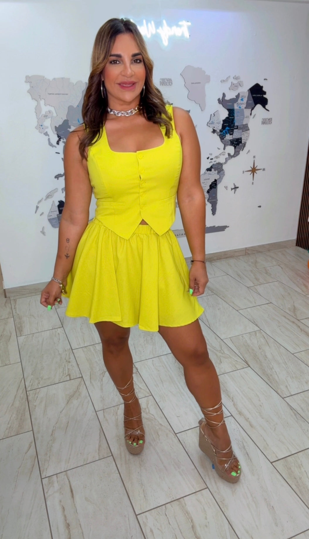 Sintra Lime Skirt Set (stretch)