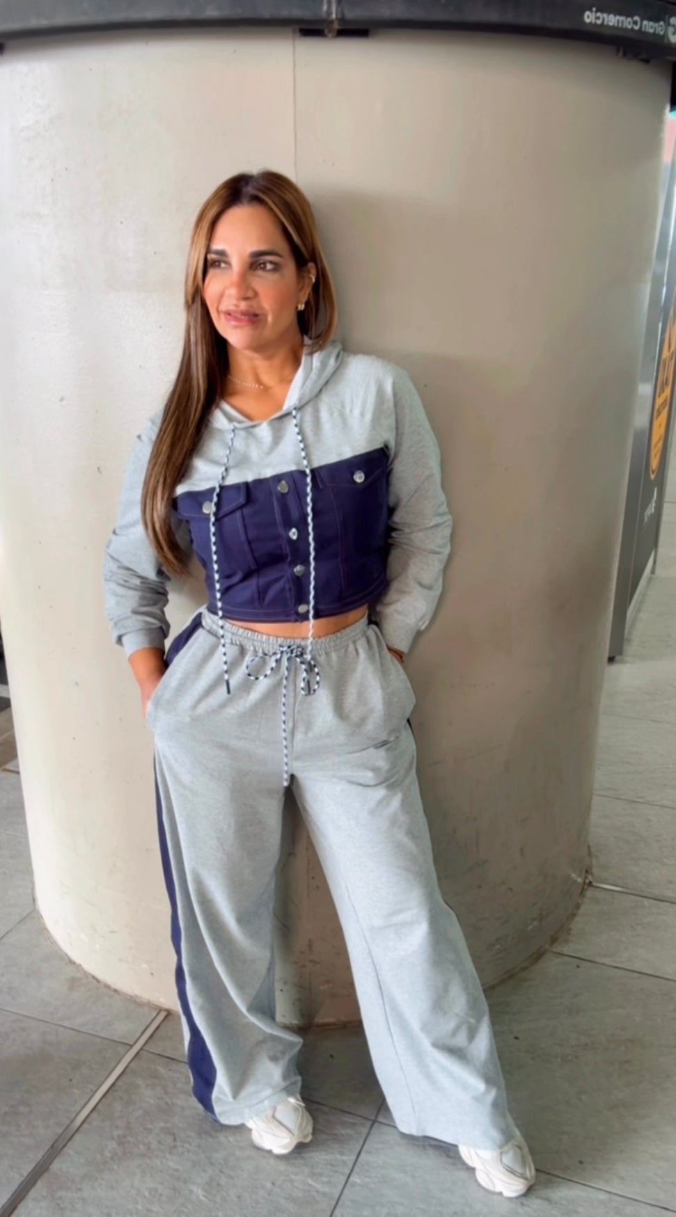 Mariscal Denim & Gray Set (spandex) utilicé talla Small