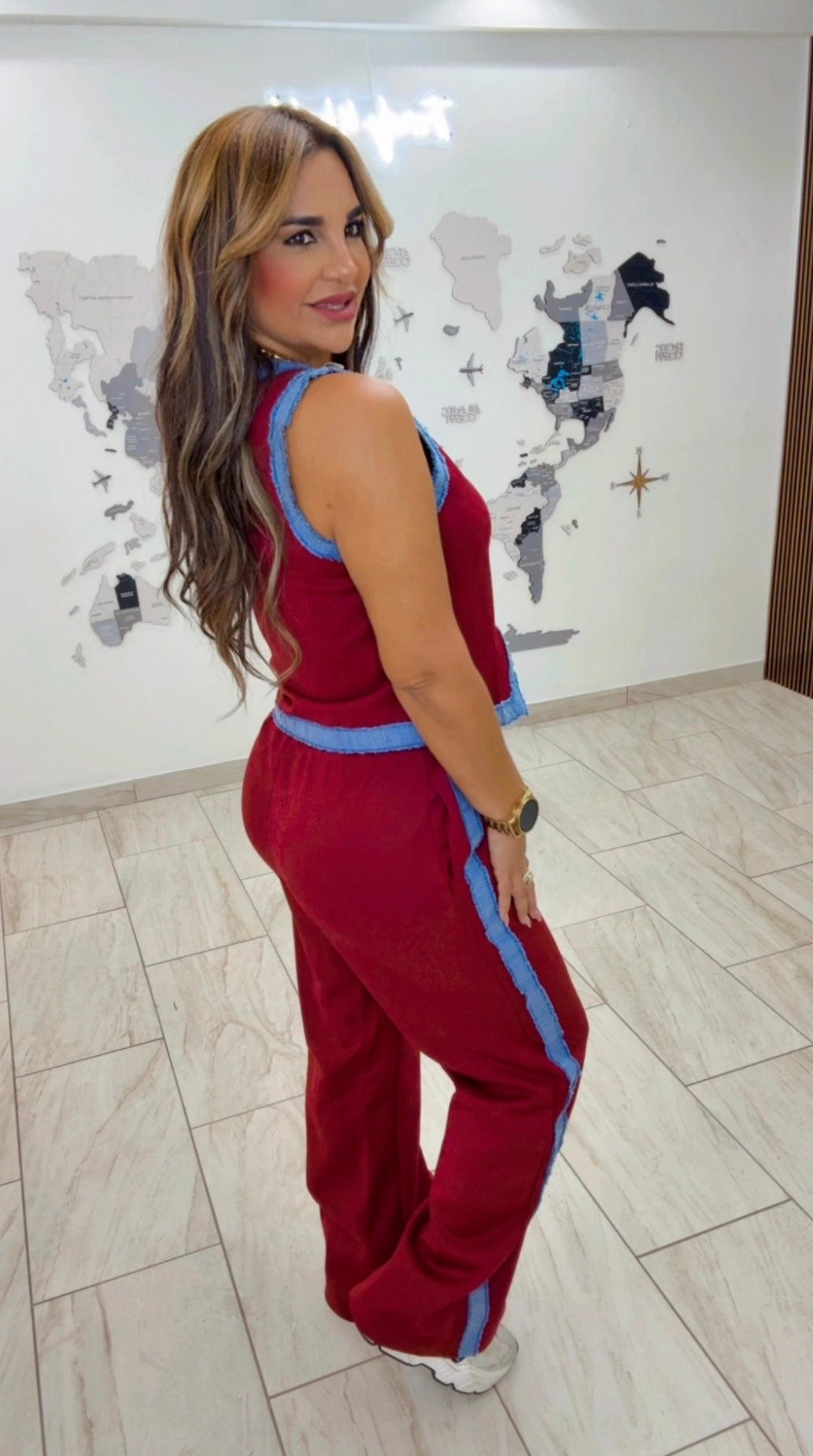 Houston Burgundy & Denim Set (utilicé talla M)