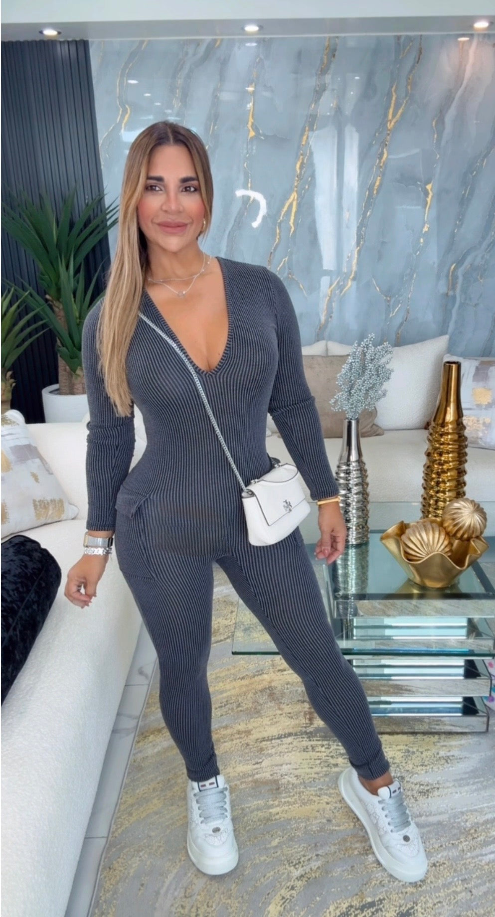 Chile Black & Gray Jumpsuit (spandex)