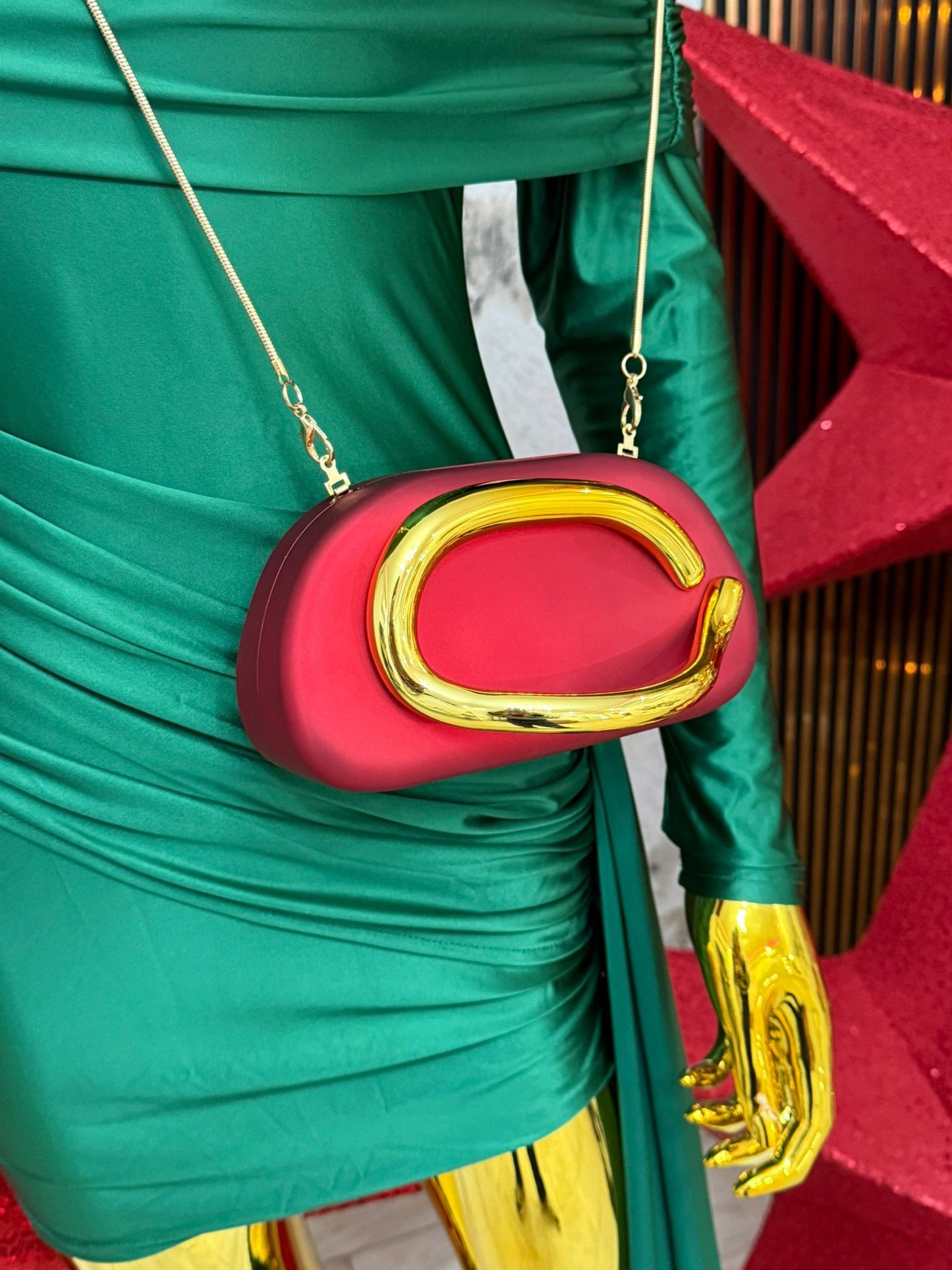 Wine and Gold Elegant Handbag