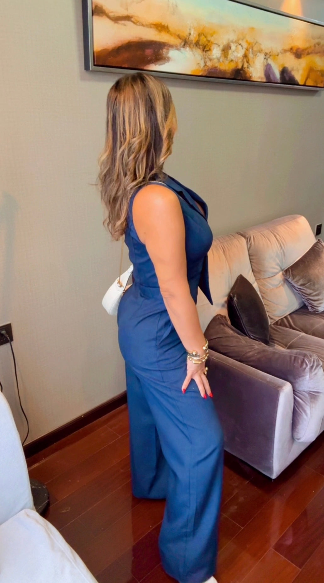 Pazhou Navy Blue Jumpsuit (corre al size)