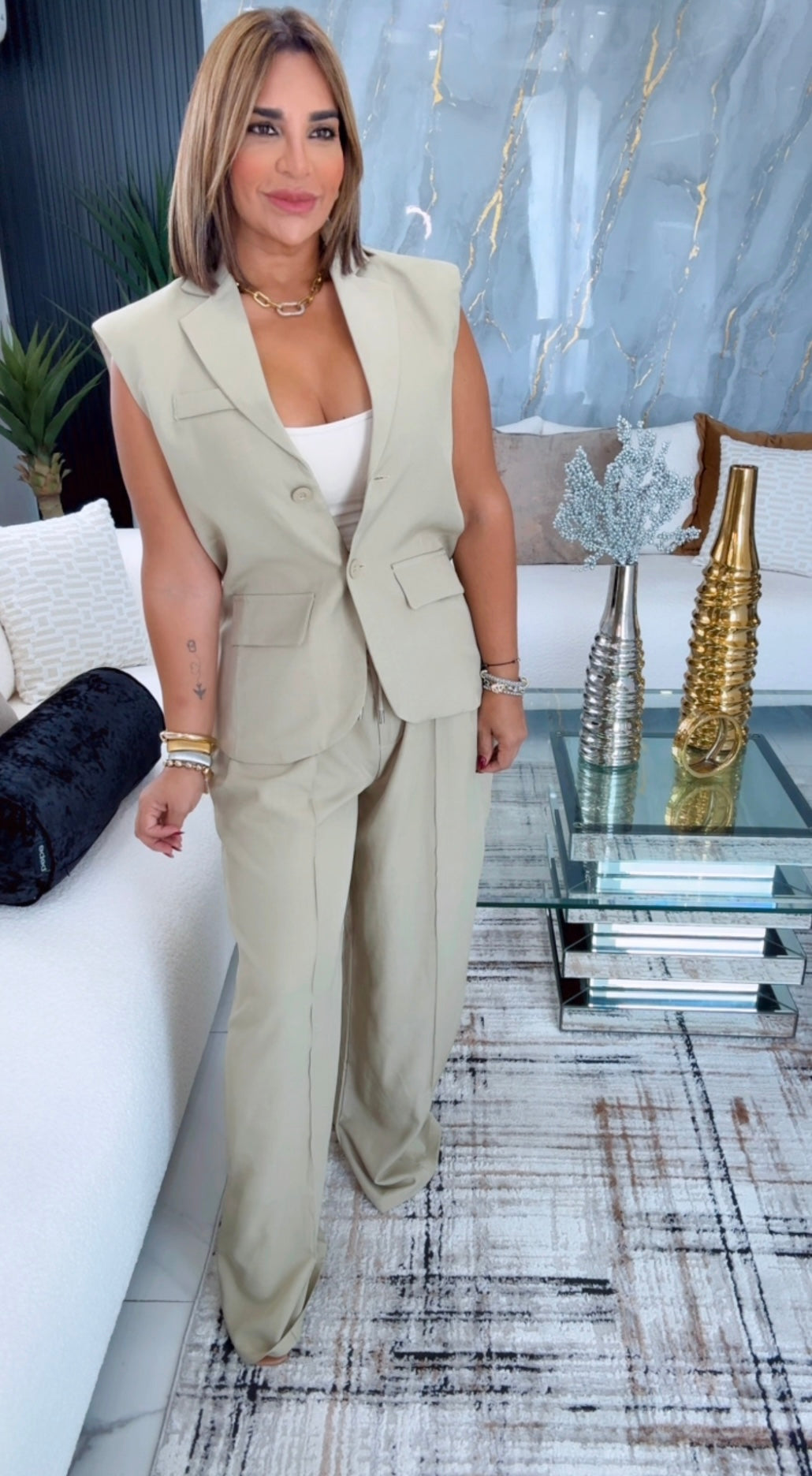 Empire Mocha Set (spandex) utilicé talla Médium