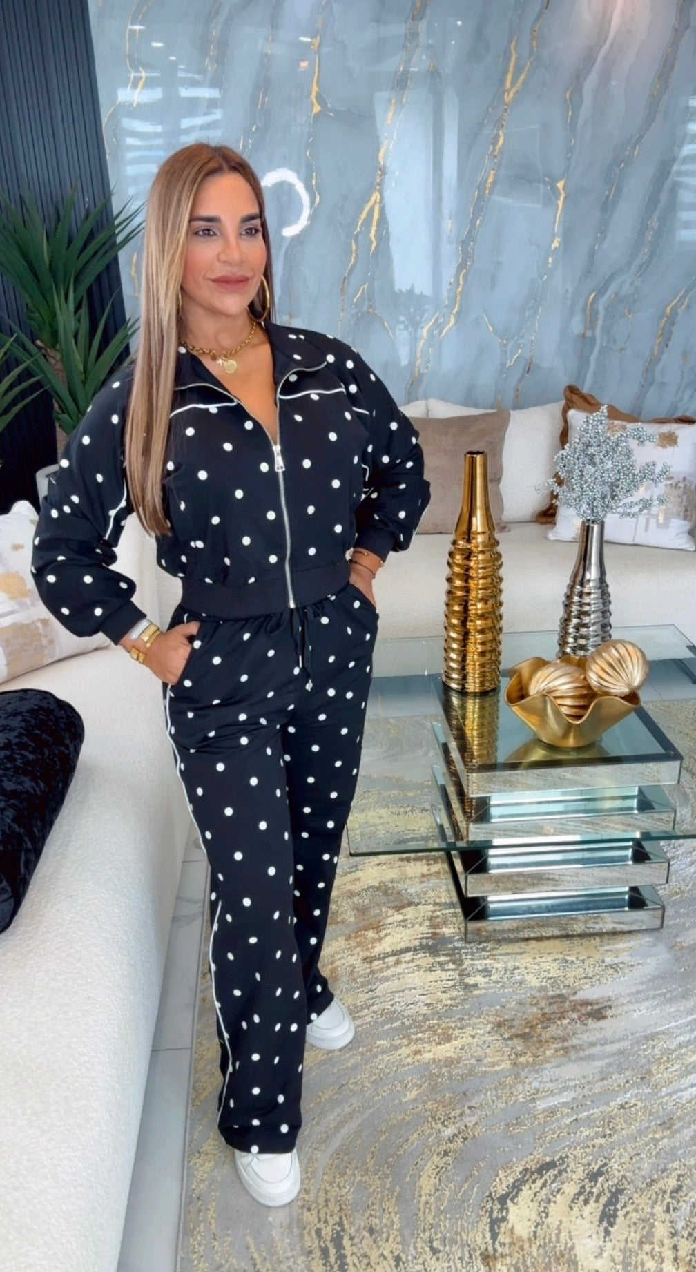 Polka Dots Black Travel Set (spandex)