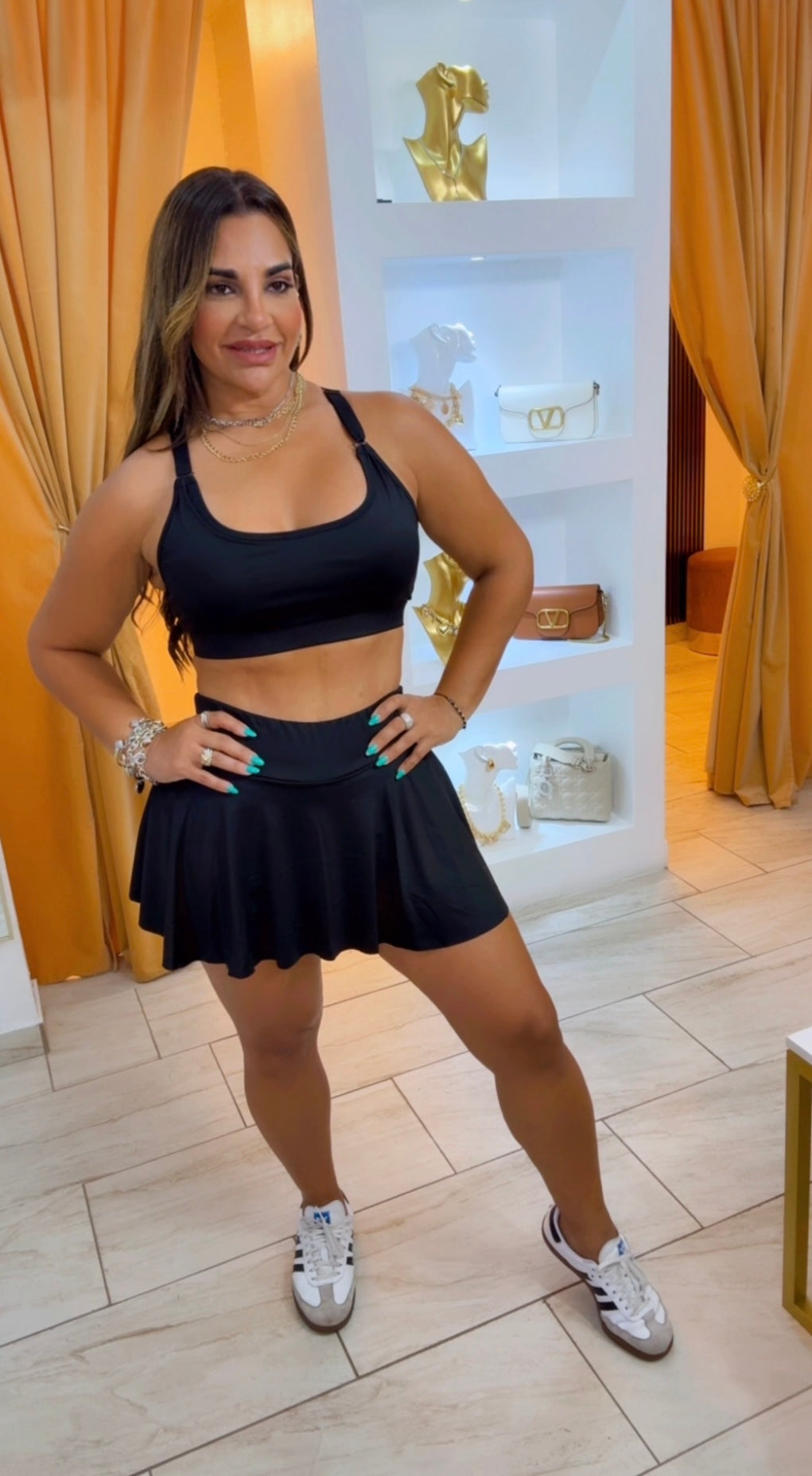 Sport Black Skort Set (Trae short integrado