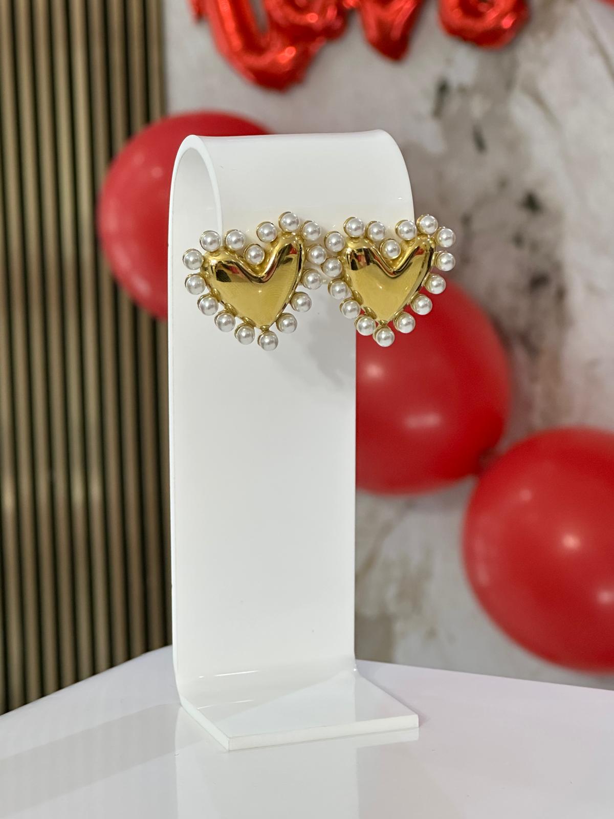 Love Heard Gold Earring ( oro acero inoxidable)