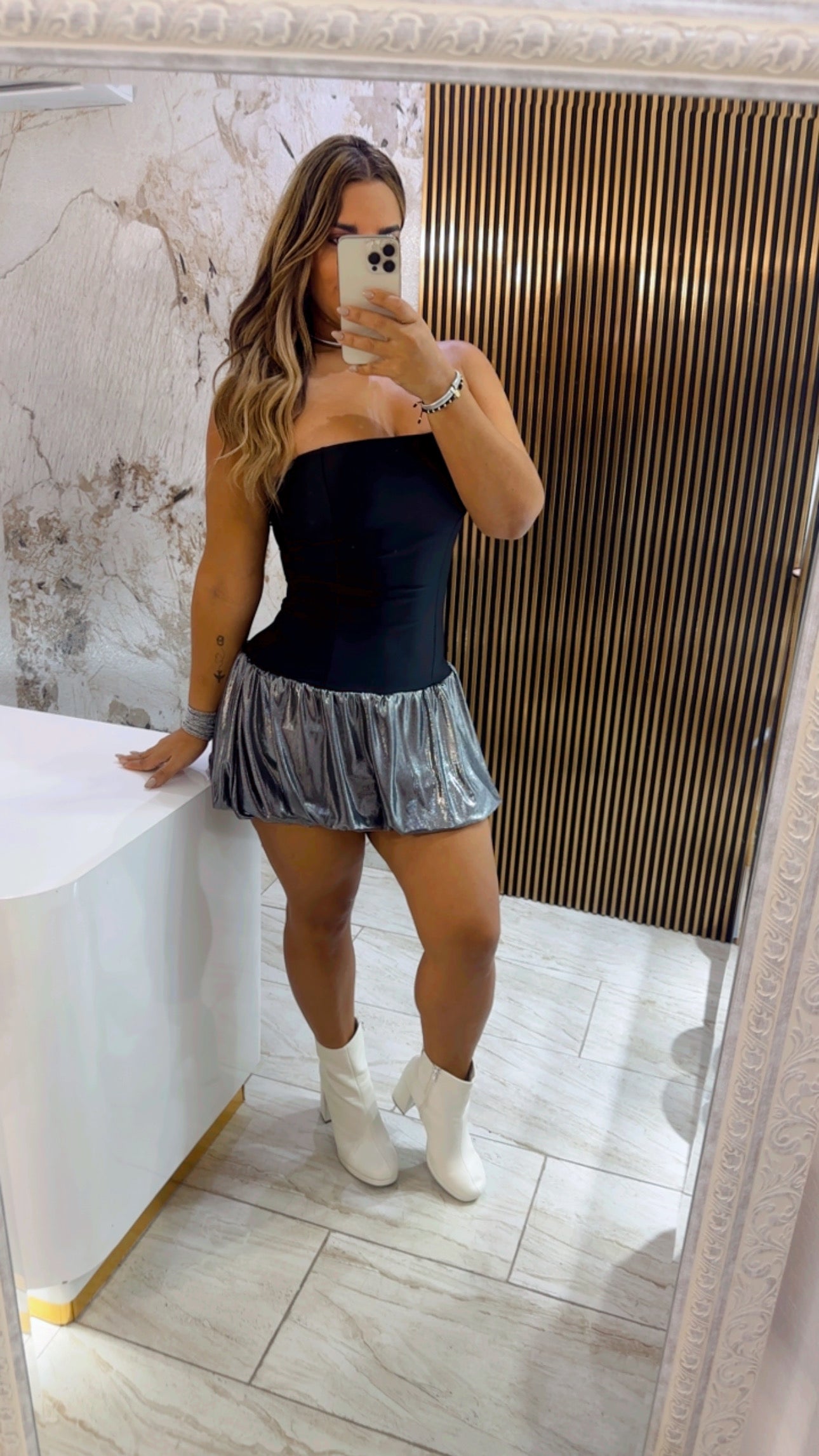 Silvery Bubble Dress