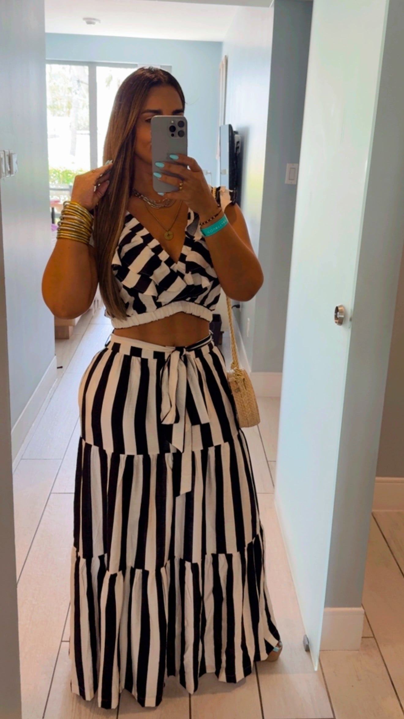San Nicolás Black Skirt Set (spandex)