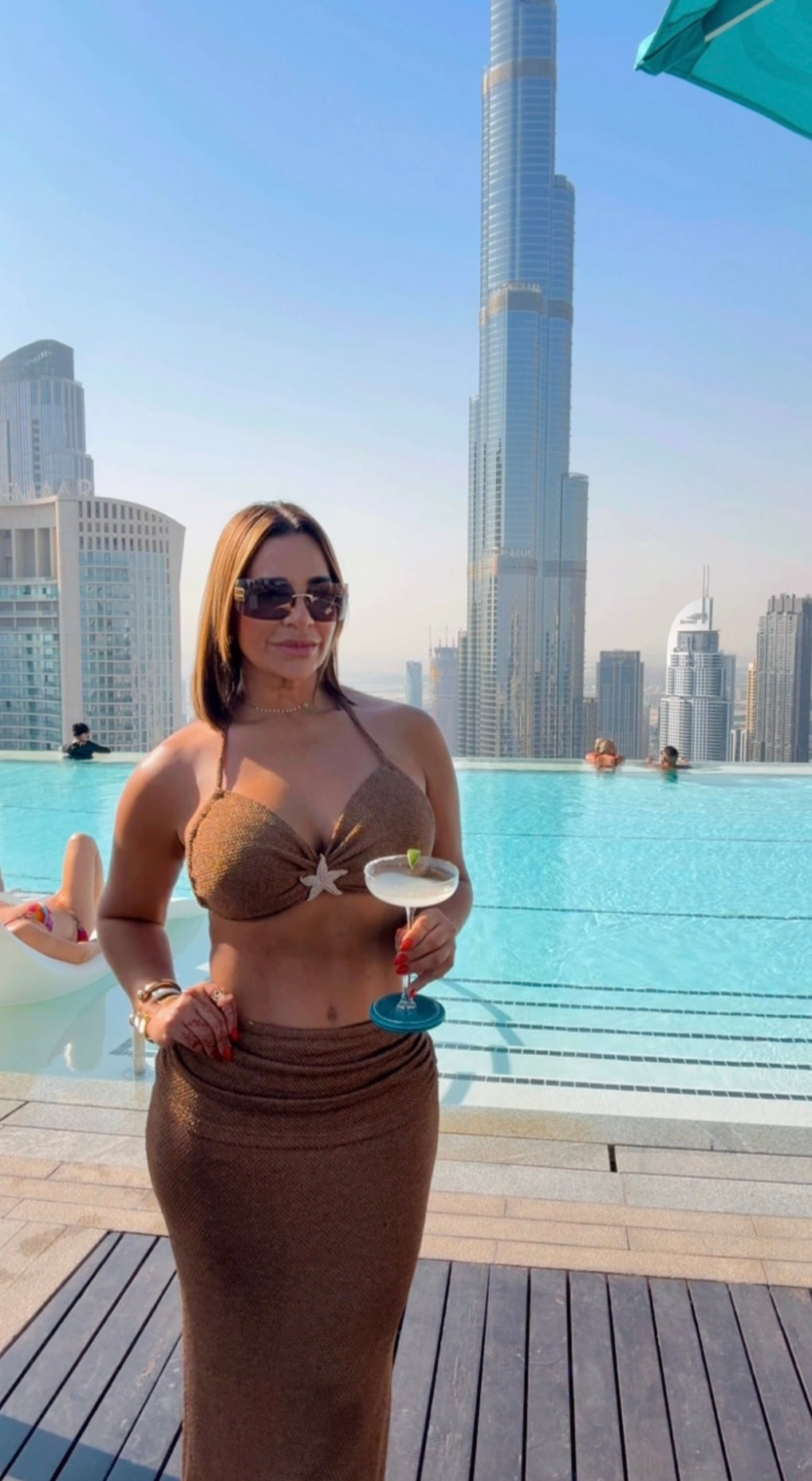 Emar Starfish Bronze Skirt Set (super spandex) utilicé talla M