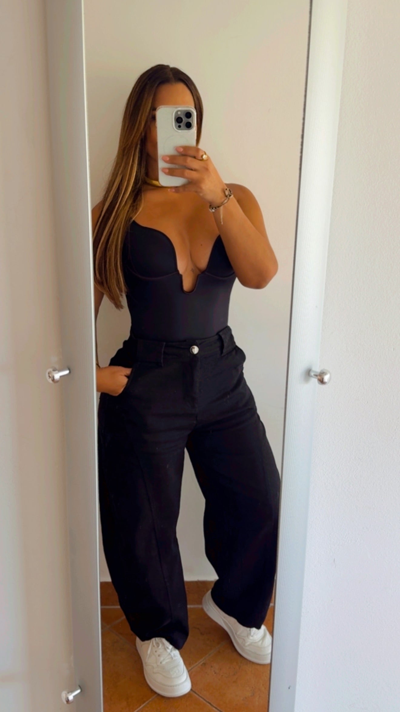 Denim Black Barrel Pant (spandex)