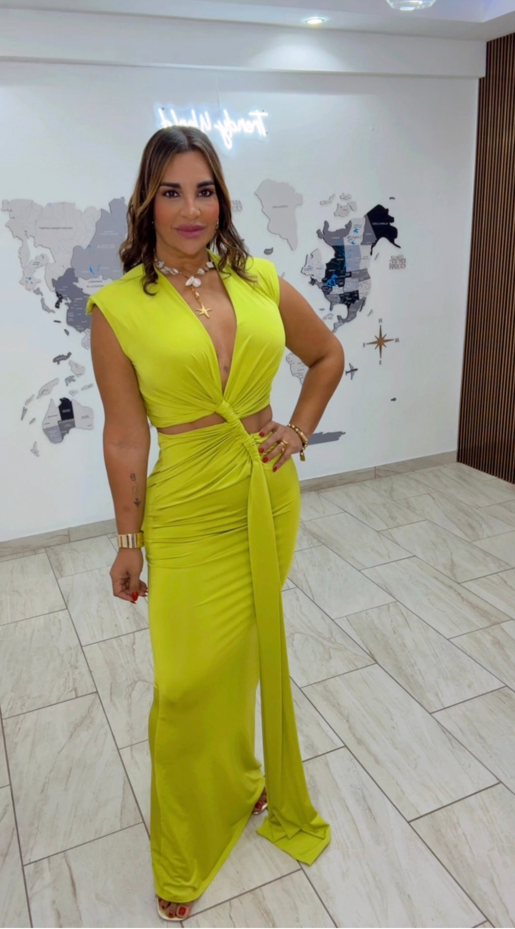 Portugal Pistachio Green Dress (stretch)