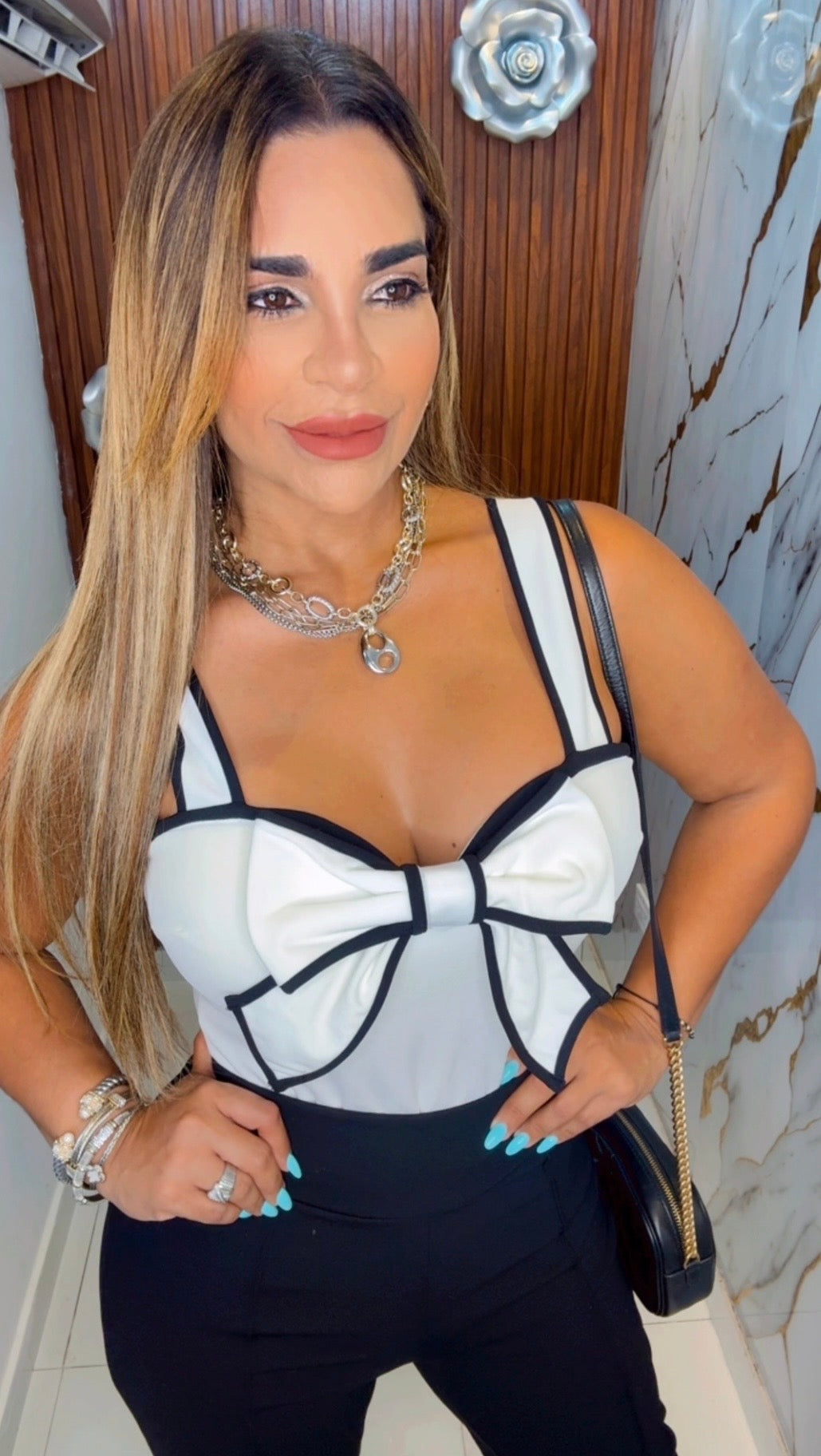 Bowls Black and White Bodysuit Set (stretch)