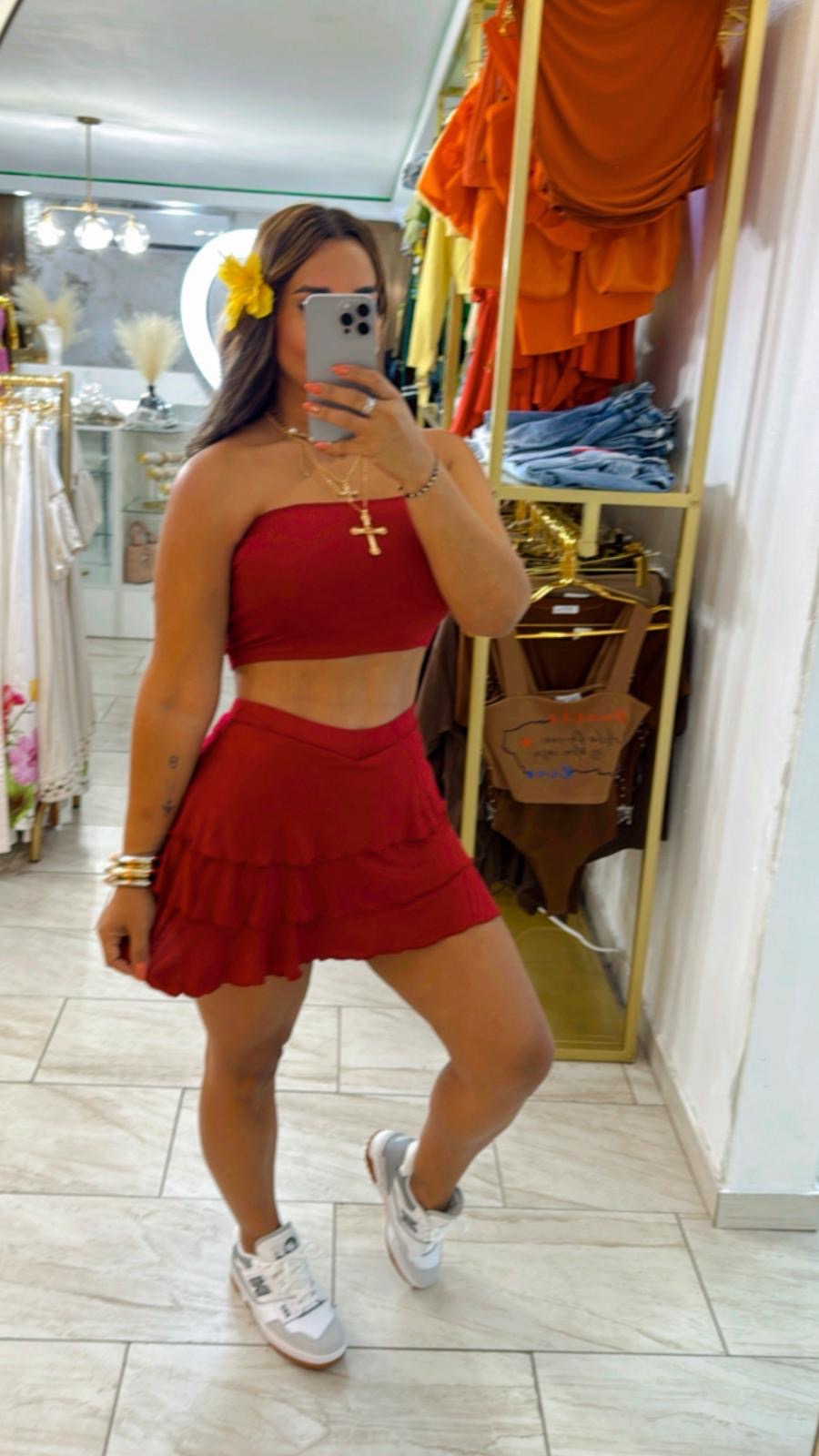 Restock Paradisus Red Set (tiene short integrado) (stretch) llegan el próximo Viernes