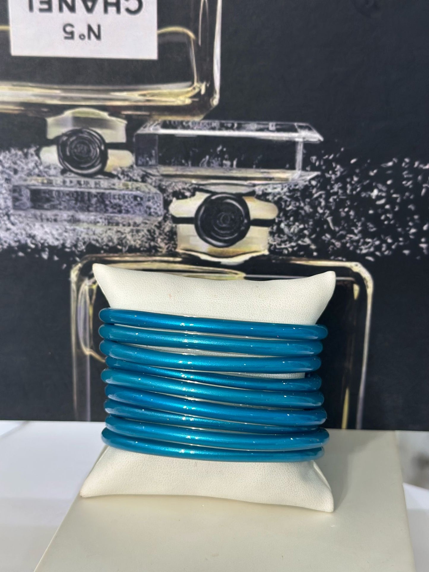 Blue Jelly Bangle (9 pieces)