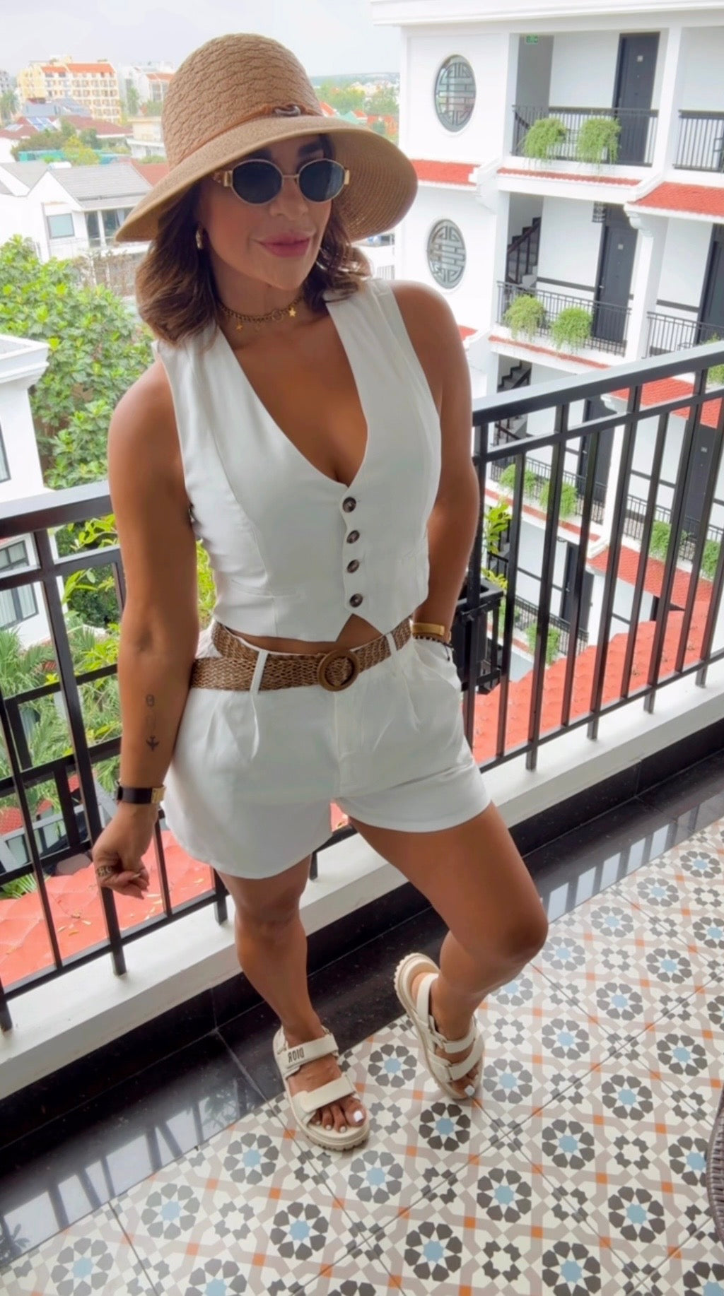 Bohemian White Vest Set (utilicé talla Médium) incluye el cinturón