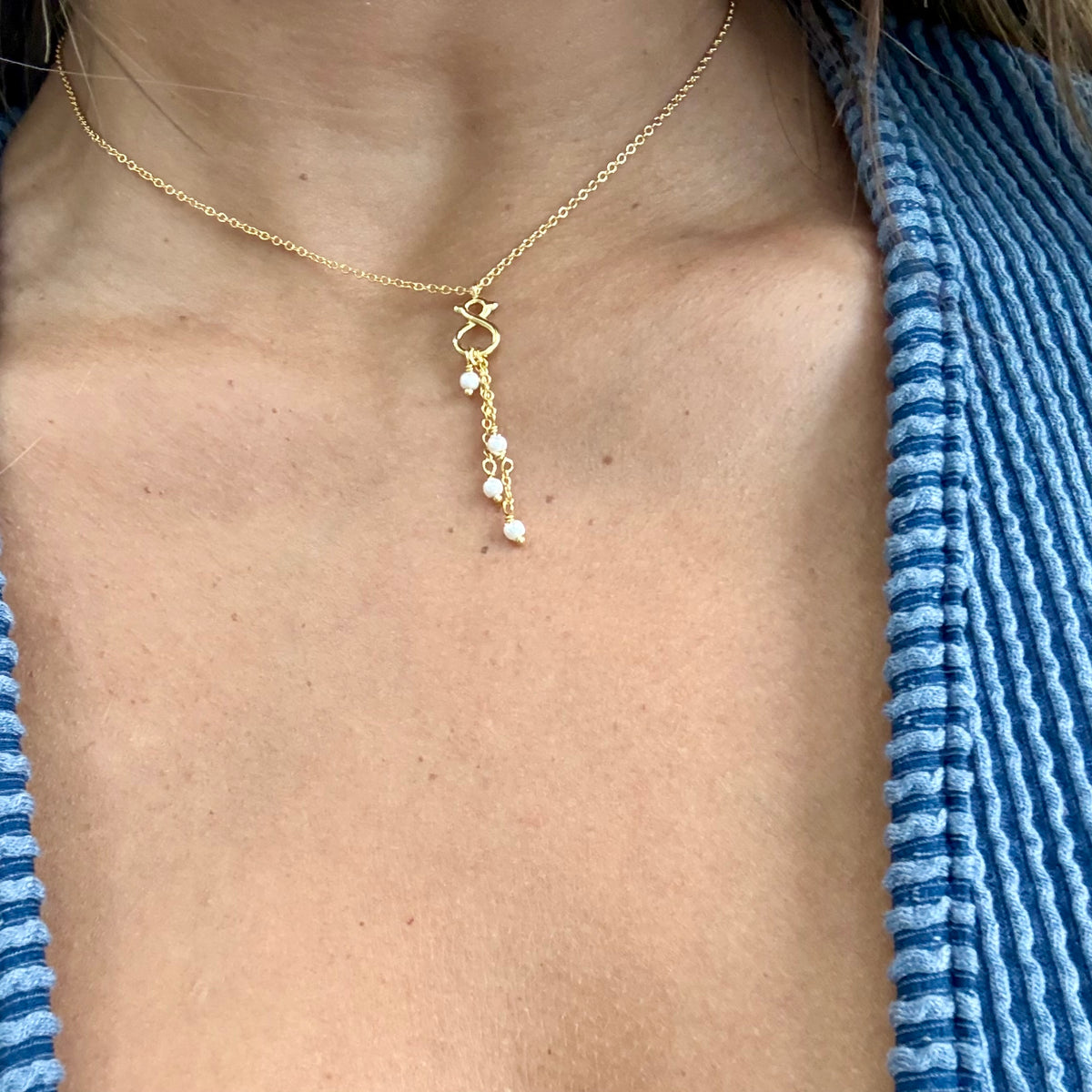 Teddy Gold Pearl Necklace (oro 925)