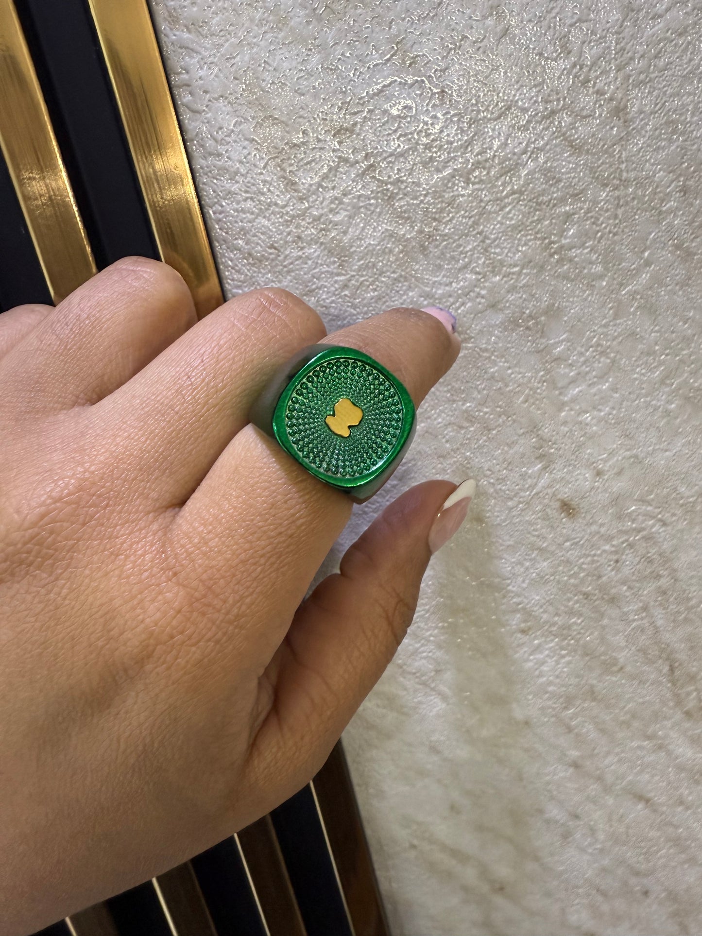 Bear Green Ring (Stainless Steel)